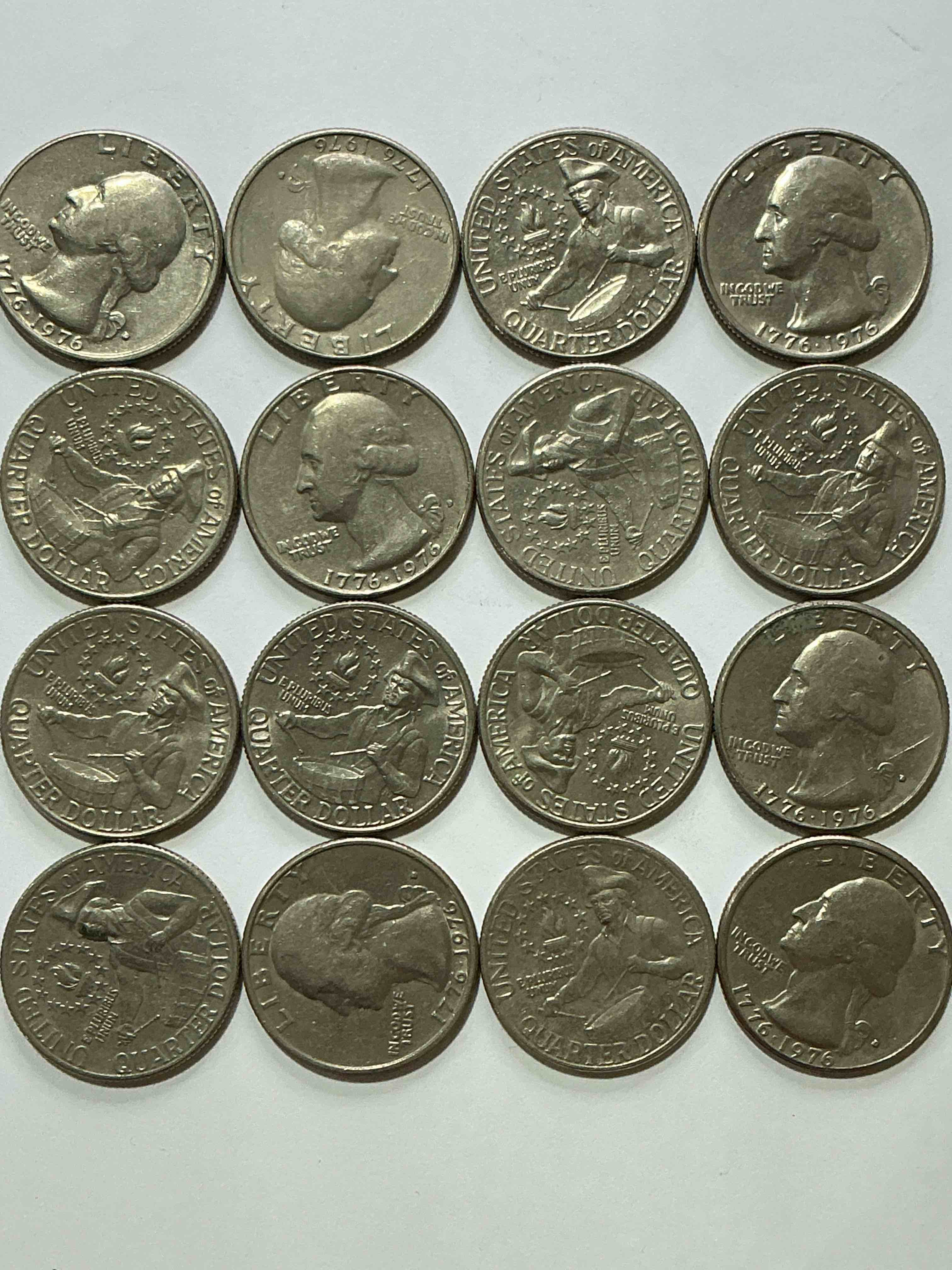 1976 bicentennial bliss! quarters! in 1976 the u.s. mint produced coins celebrating the 200 year anniversary of america. up for auction are awesome examples of bicentennial quarters produced for this... the infamous 200 year anniversary edition! highly desirable for collectors! own pieces of history & get ready for america's 250 year anniversary coming soon!