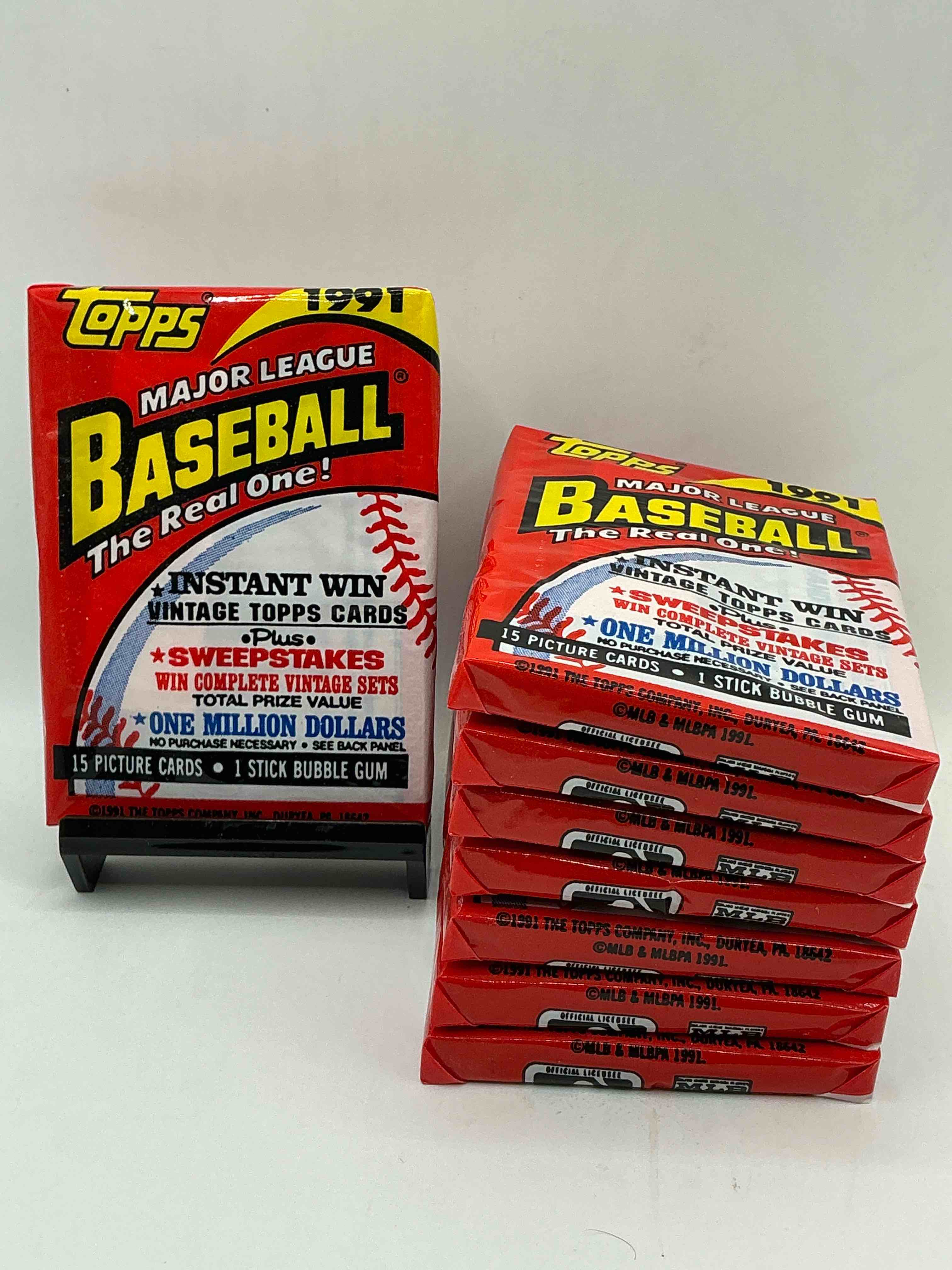 1991 topps baseball card unopened packs, straight from box! search for ken griffey jr cards, bo jackson cards & other 80s & 90s stars! perfect baseball packs!