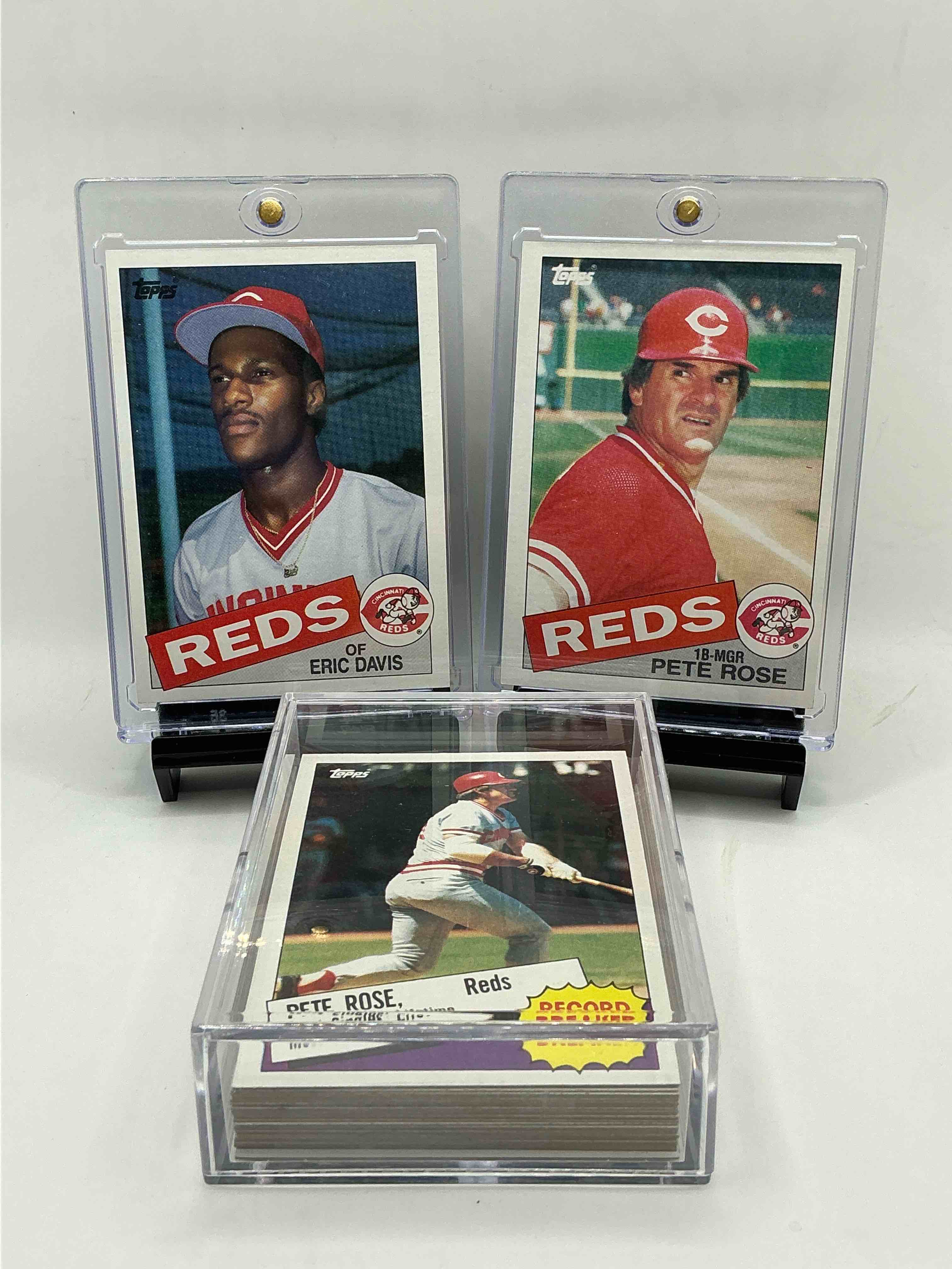 1985 reds topps baseball team set! vintage reds lot! pete rose, eric davis, dave concepción, jeff russell, john franco, joe price, ted power & more… cincinnati reds! 