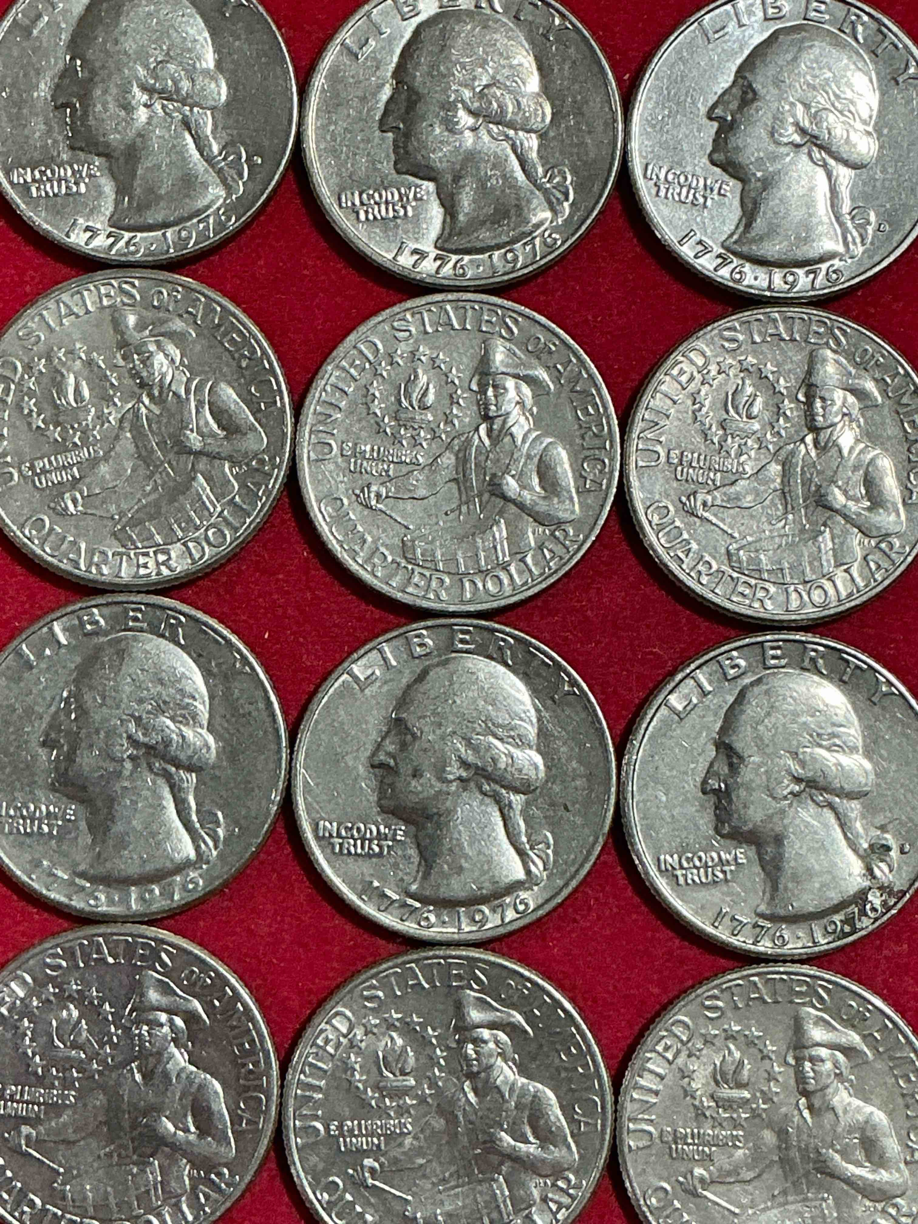 1976 bicentennial mint coins! these highly collectible mint coins includes 12 coins, 6 minted from each mint location (philly & denver) that year. coins are 1976 special bicentennial edition, to include rare bicentennial "ike" dollar!