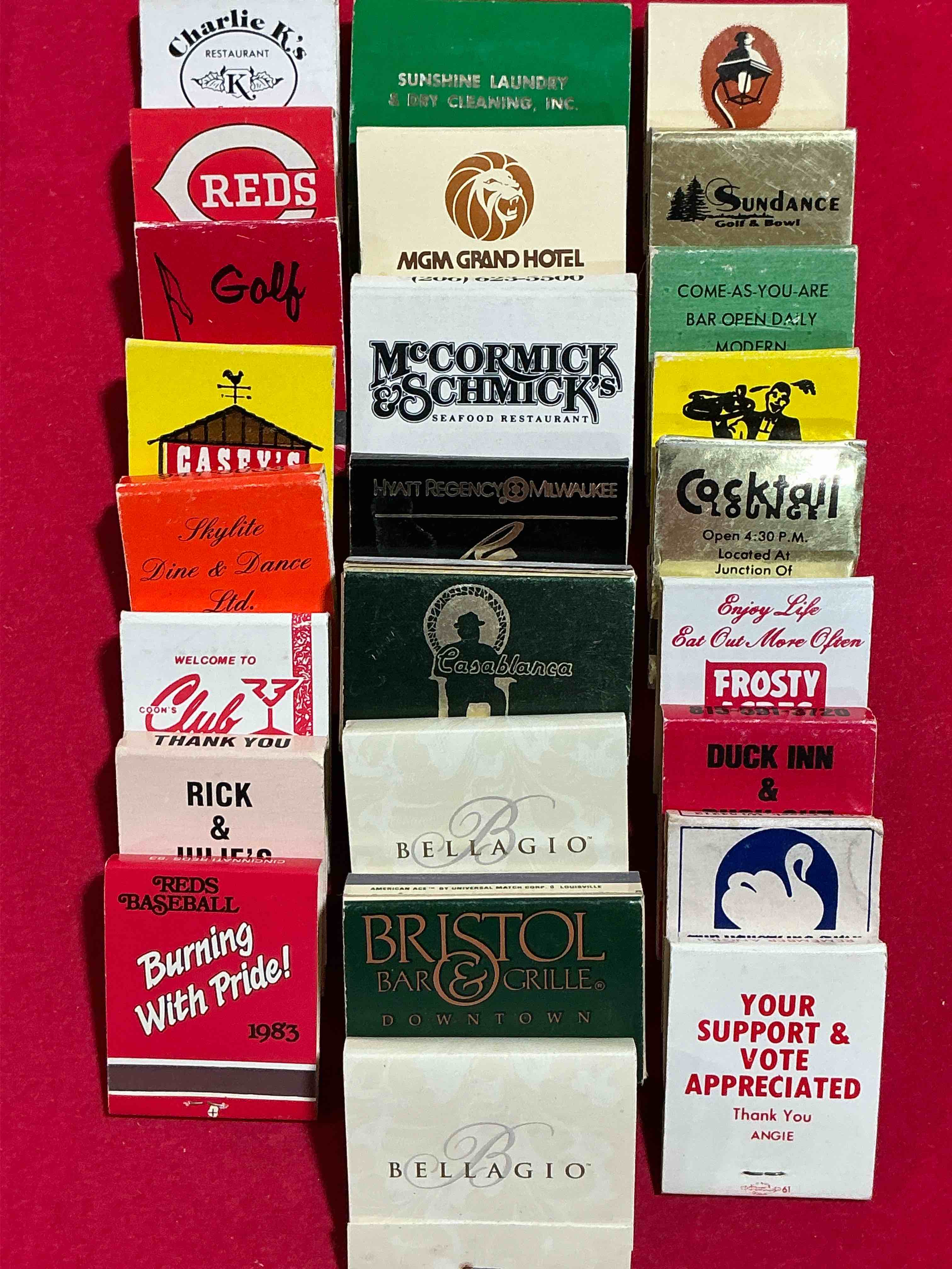 Vintage Matchbooks!  A Crazy Hard To Collect Collection Of Matchbooks From All Over, Many From Places That No Longer Exist!  Collection Spans Decades & Decades!  Most Books Are Complete With All Matches!  One Of A Kind Collection!  All Original & Impossible To Find Anywhere Else!