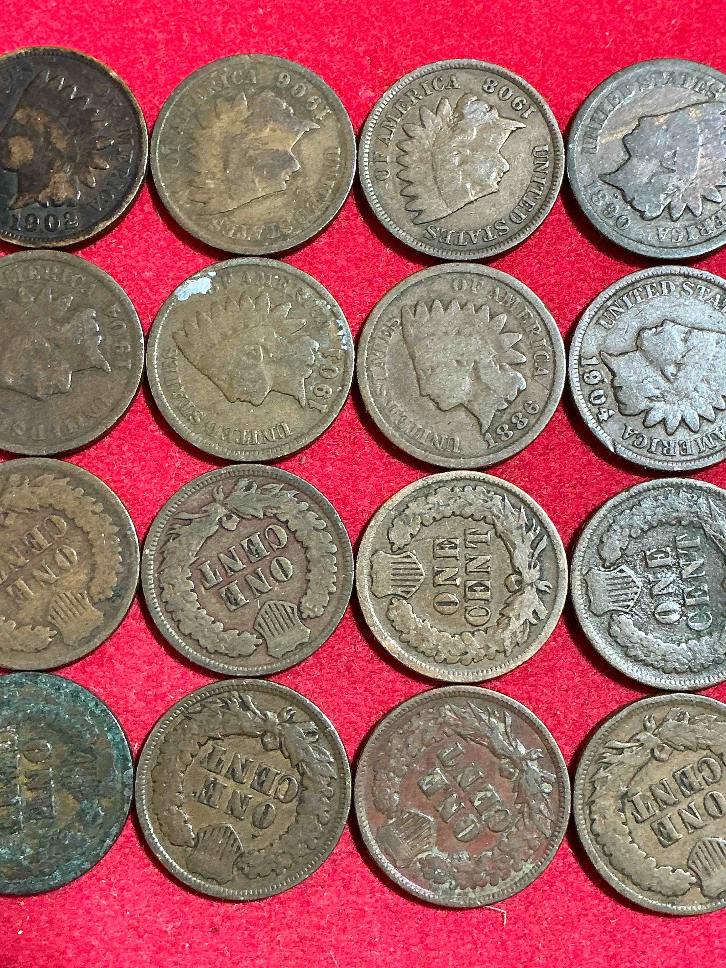 Indian Head Pennies! These Gorgeous U.S. Pennies Were Minted From 1859-1909 & Have Become Serious Collector Items! The "Indian Head" Design Is Actually A Representation Of Lady Liberty Wearing An Indian Headdress. Here Are Beautiful, Well-Kept Examples Representing Many Different Mint Years! Great For Collecting, Investing & Learning History, & Rare With Visible Dates!