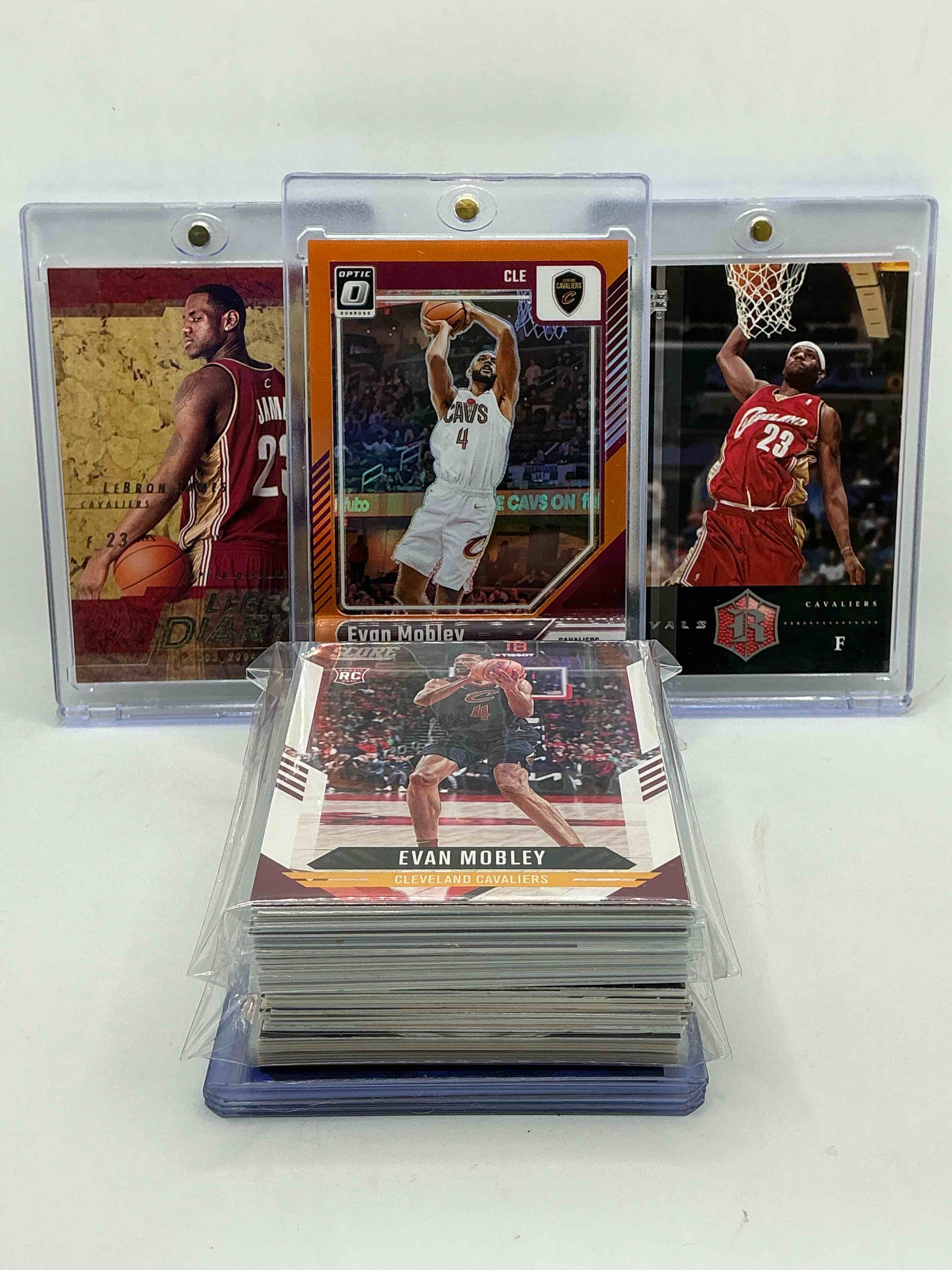 Cavaliers Craziness! 2024-25 Donruss Optic Prizm Silver Orange Evan Mobley 169/175! 2003-04 Upper Deck “LeBron’s Diary” First Year LeBron James Card! 2004 Upper Deck Rivals LeBron James First Year Card! WOW! Along With 50 Other Cavaliers Rookies, Legends, Heroes & Commons!