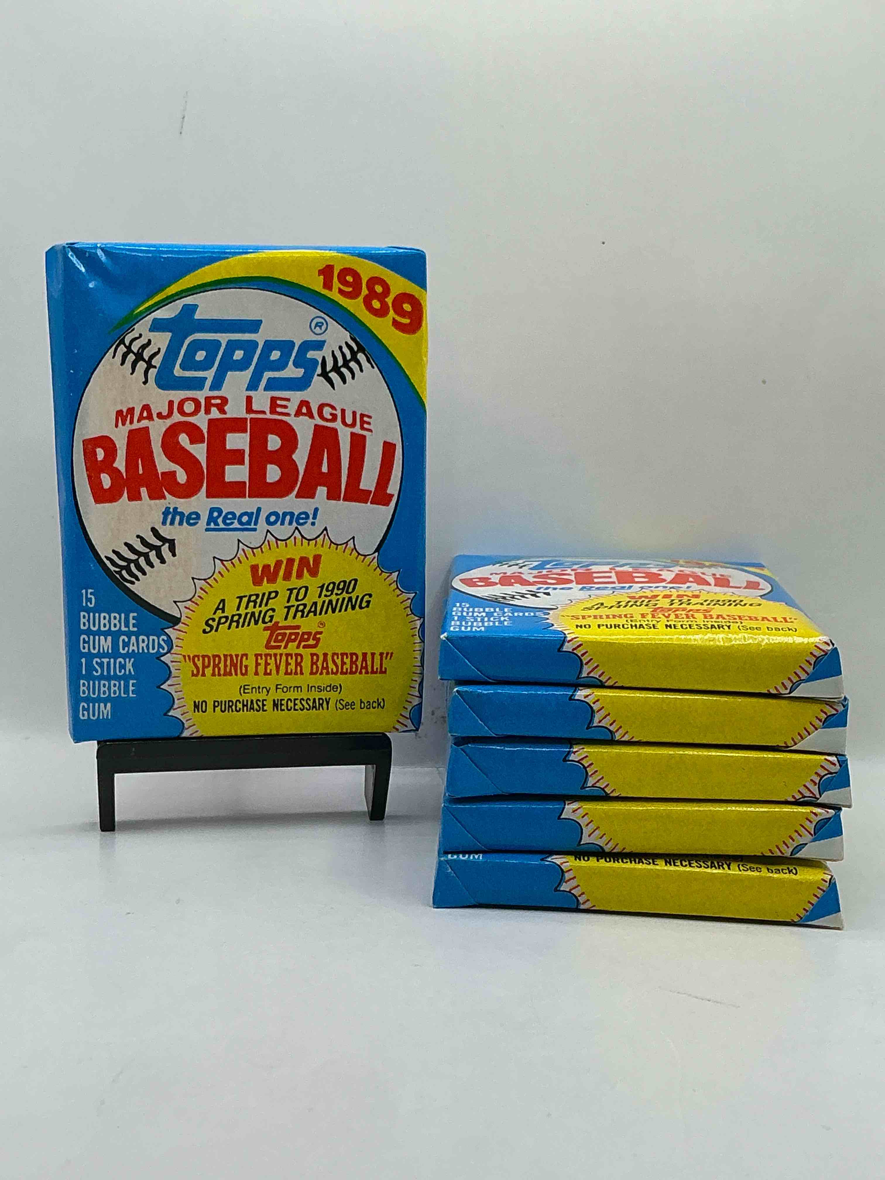 1989 topps baseball unopened sports card wax packs! direct from original retail case! search for valuable rookie cards as well as valuable bo jackson & more!