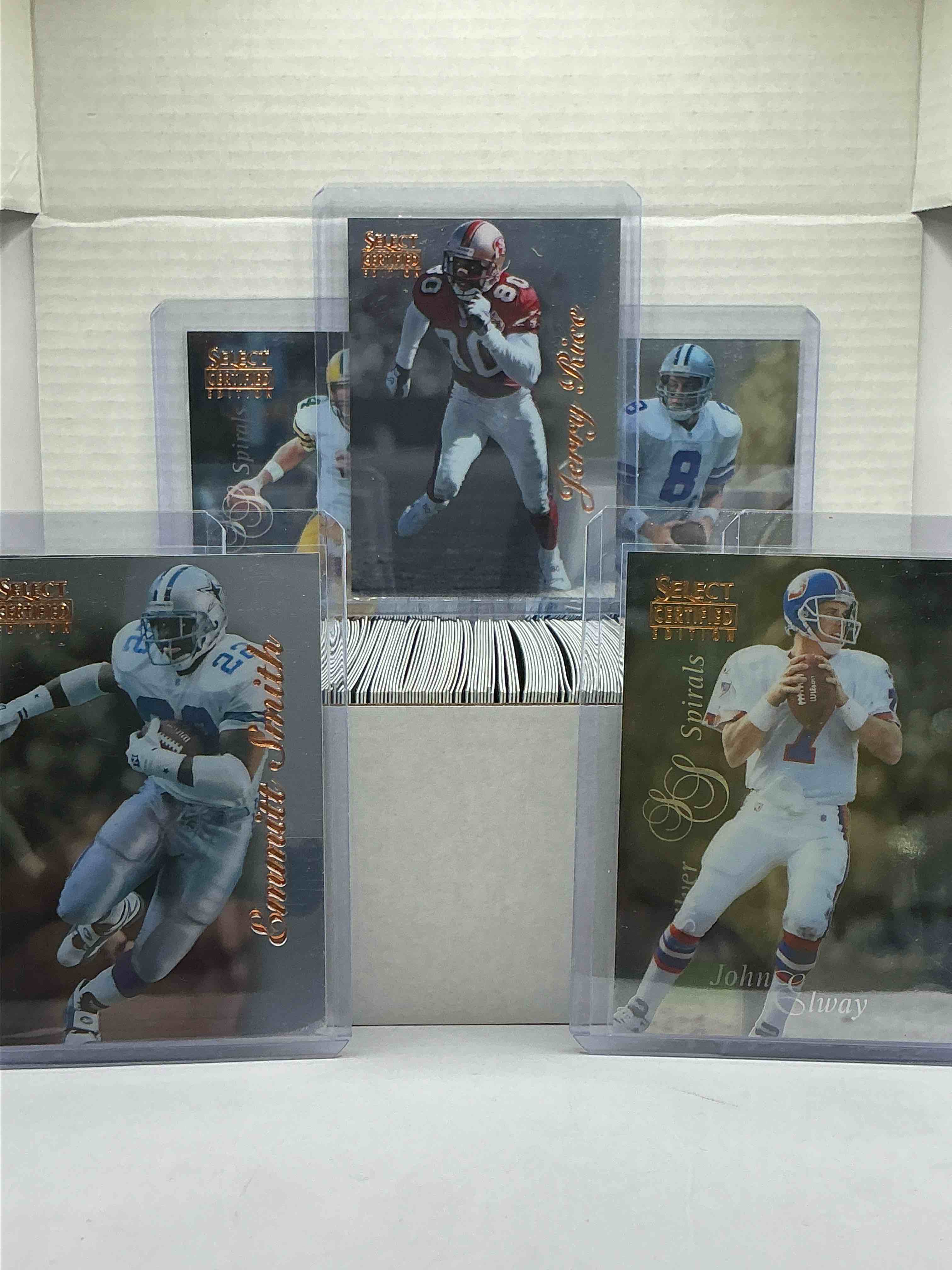 Condition photo showing New/Like New for select certified 1996 football! jerry rice, john elway, brett favre, barry sanders, troy aikman, emmitt smith & more! complete 125 card craziness! all of your favorite players, all in one place!
