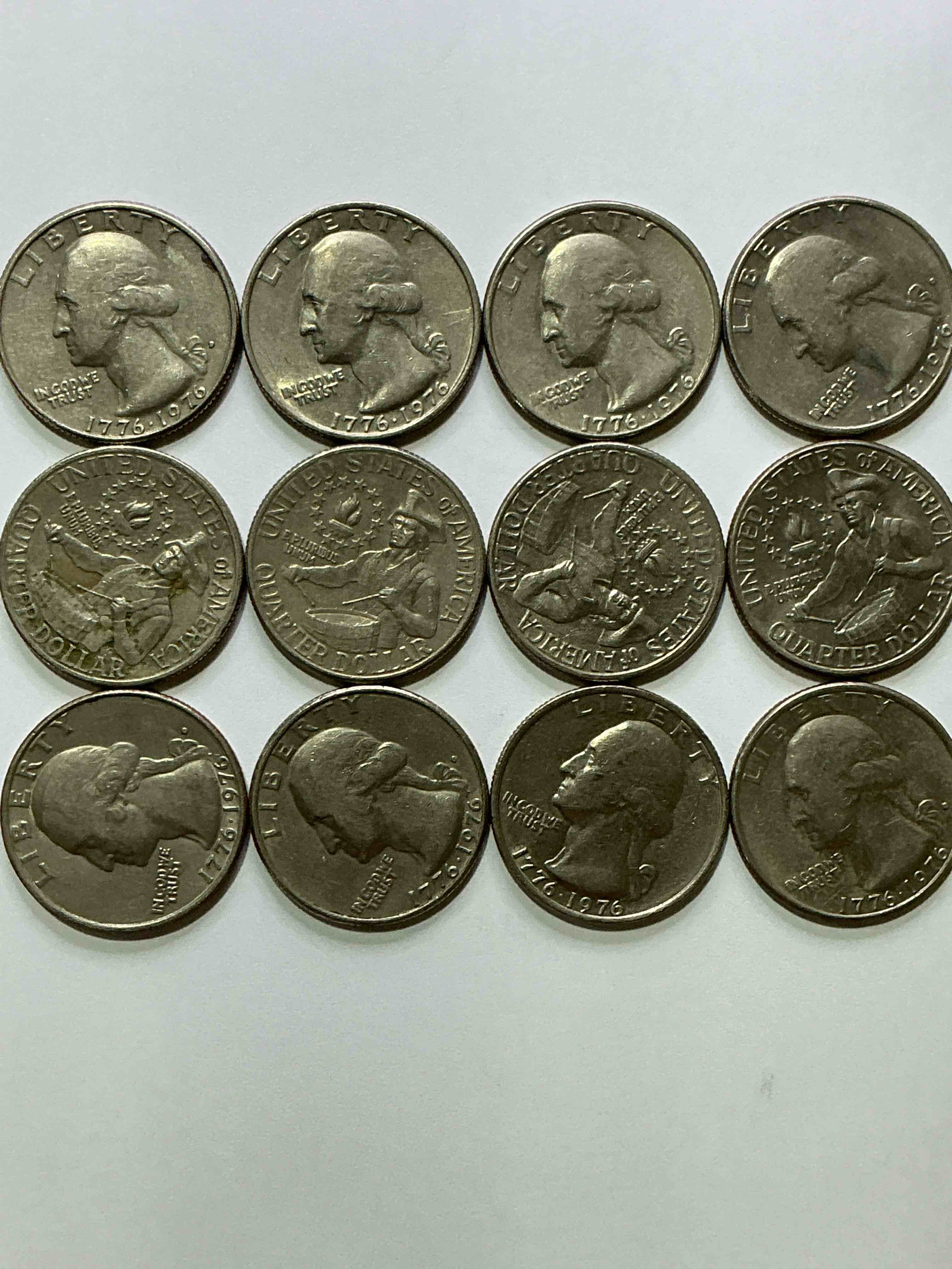 Condition photo showing Good Condition for 1976 bicentennial bliss! in 1976 the u.s. mint produced coins celebrating the 200 year anniversary of america. up for auction are awesome examples of quarters produced for this... the infamous 200 year anniversary edition! highly desirable for collectors! own pieces of history & get ready for america's 250 year anniversary coming soon!