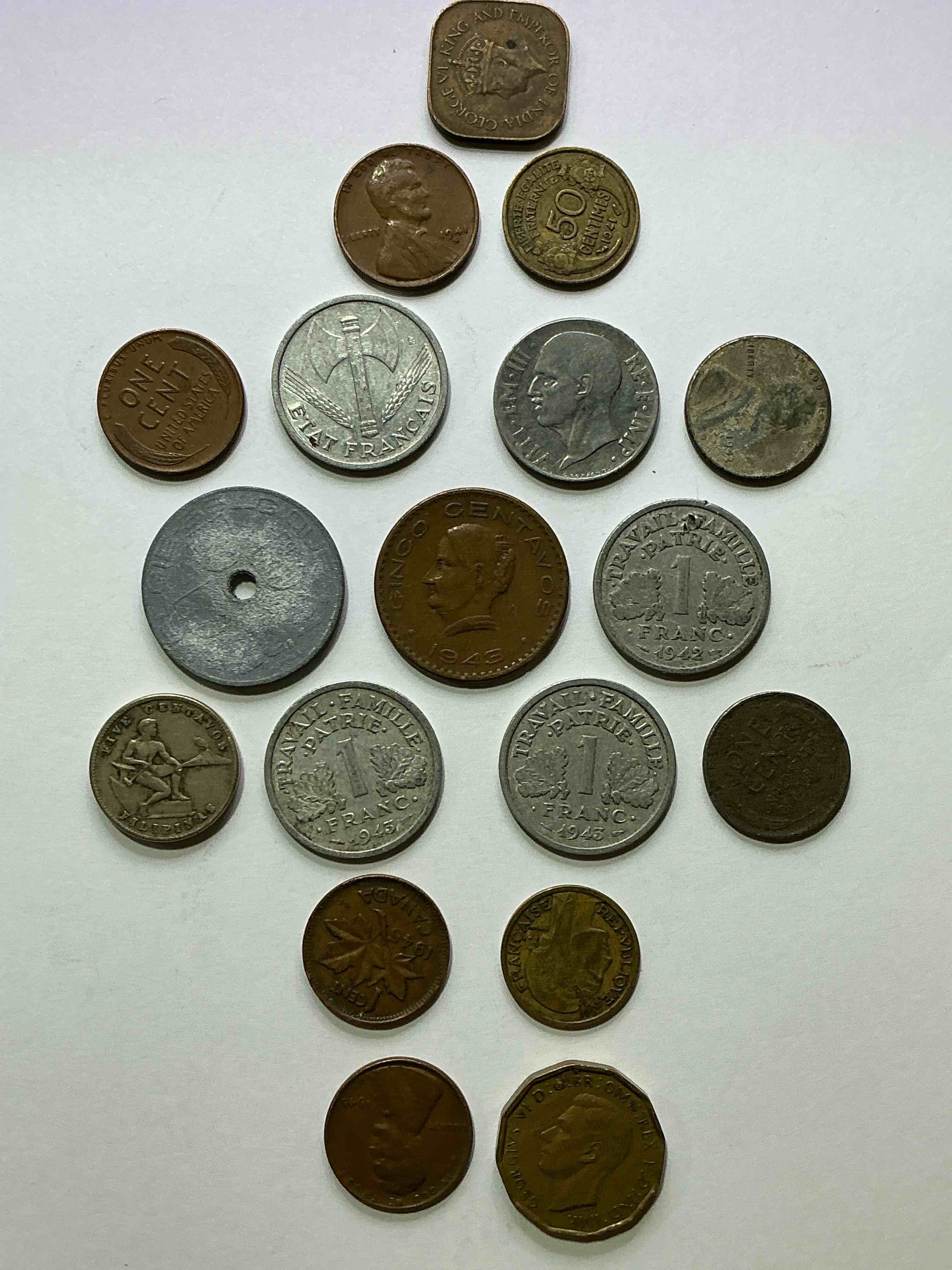 World War Two Buffs Rejoice! Up For Auction Is An Awesome Collection Of World War II Era Coins (1939-1945) From Around The World! Really Hard To Collect & Find In One Place! Really Cool Pieces Of History!