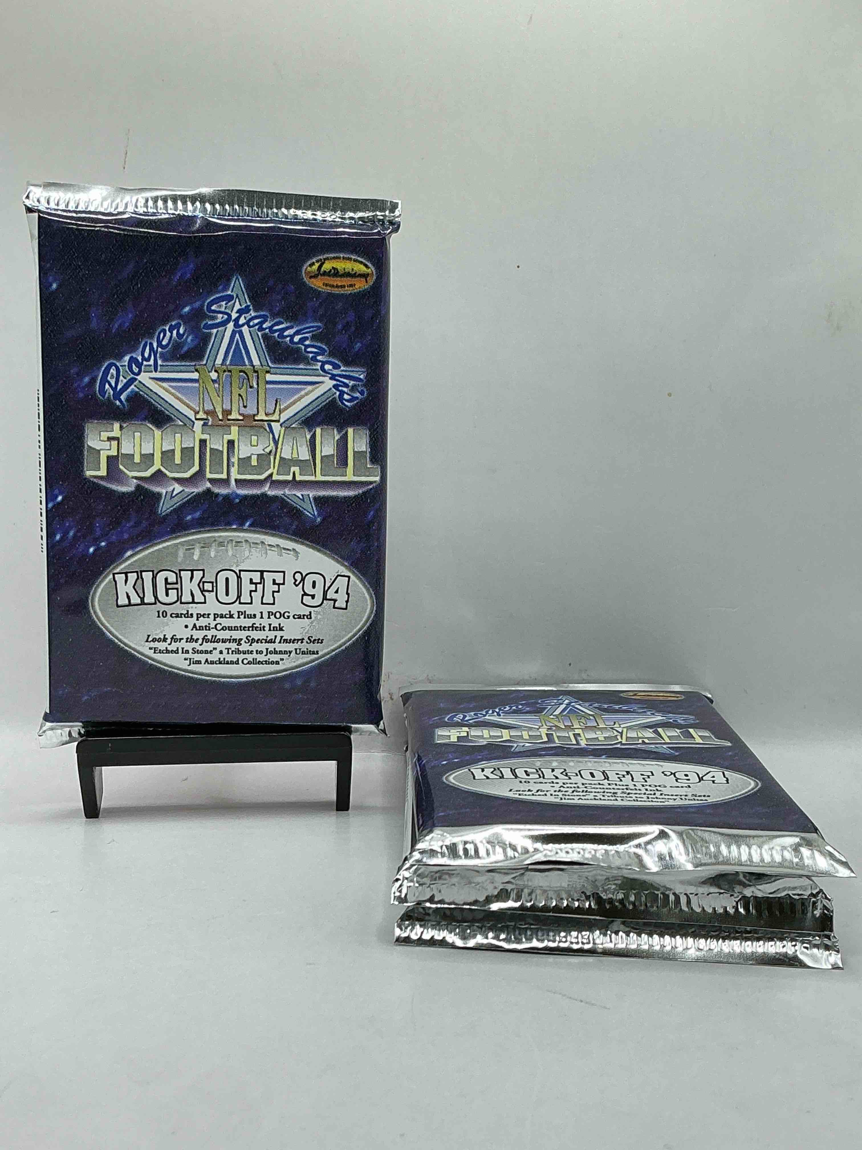 Roger Staubach NFL Football Kick-Off 1994 Packs, Direct From Box! Football Packs, Search For Legends, Stars, Roger Staubach Cards, Rookies & More! Football Packs! WOW!