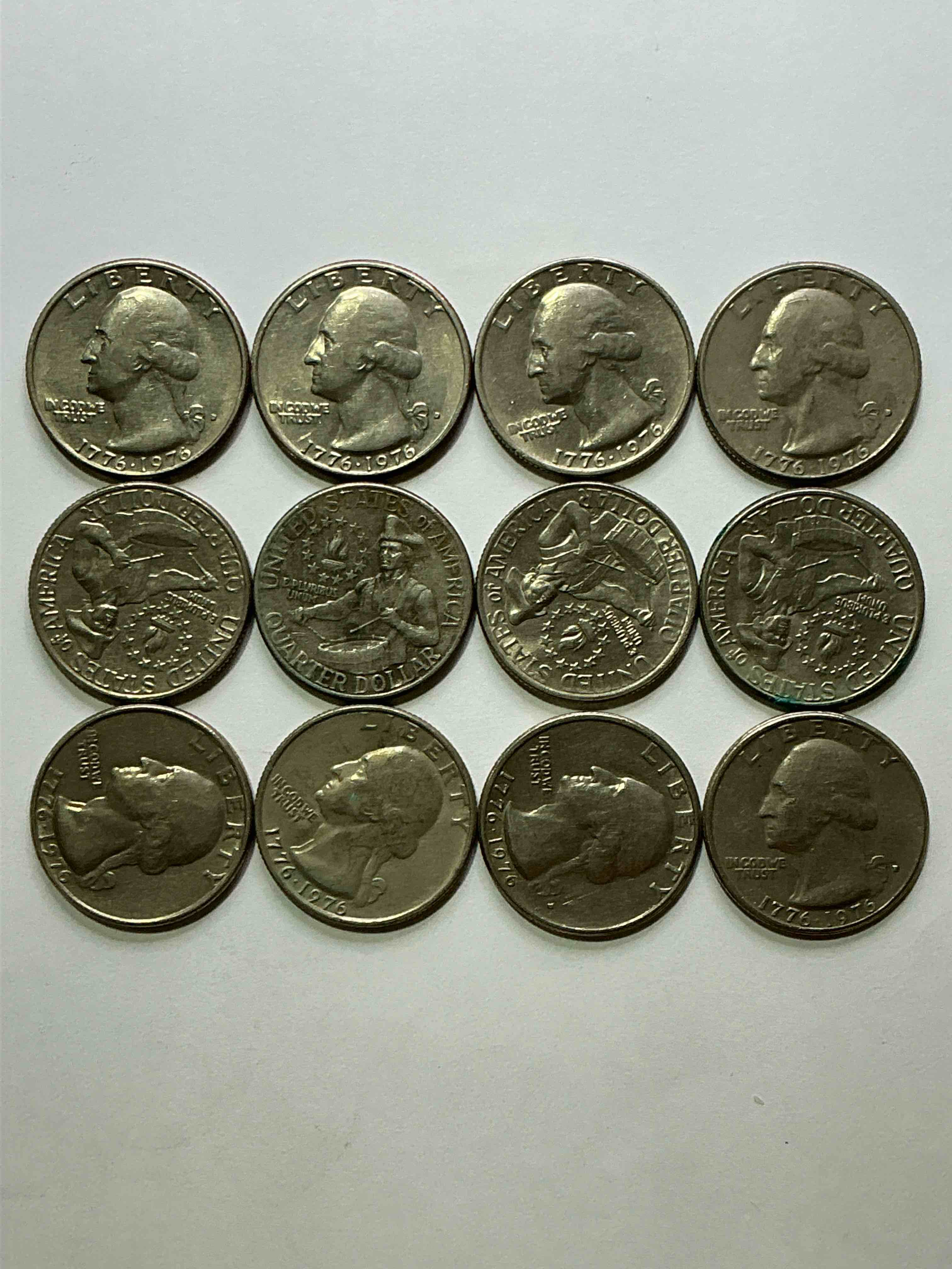 1976 bicentennial bliss! quarters! in 1976 the u.s. mint produced coins celebrating the 200 year anniversary of america. up for auction are awesome examples of bicentennial quarters produced for this... the infamous 200 year anniversary edition! highly desirable for collectors! own pieces of history & get ready for america's 250 year anniversary coming soon!