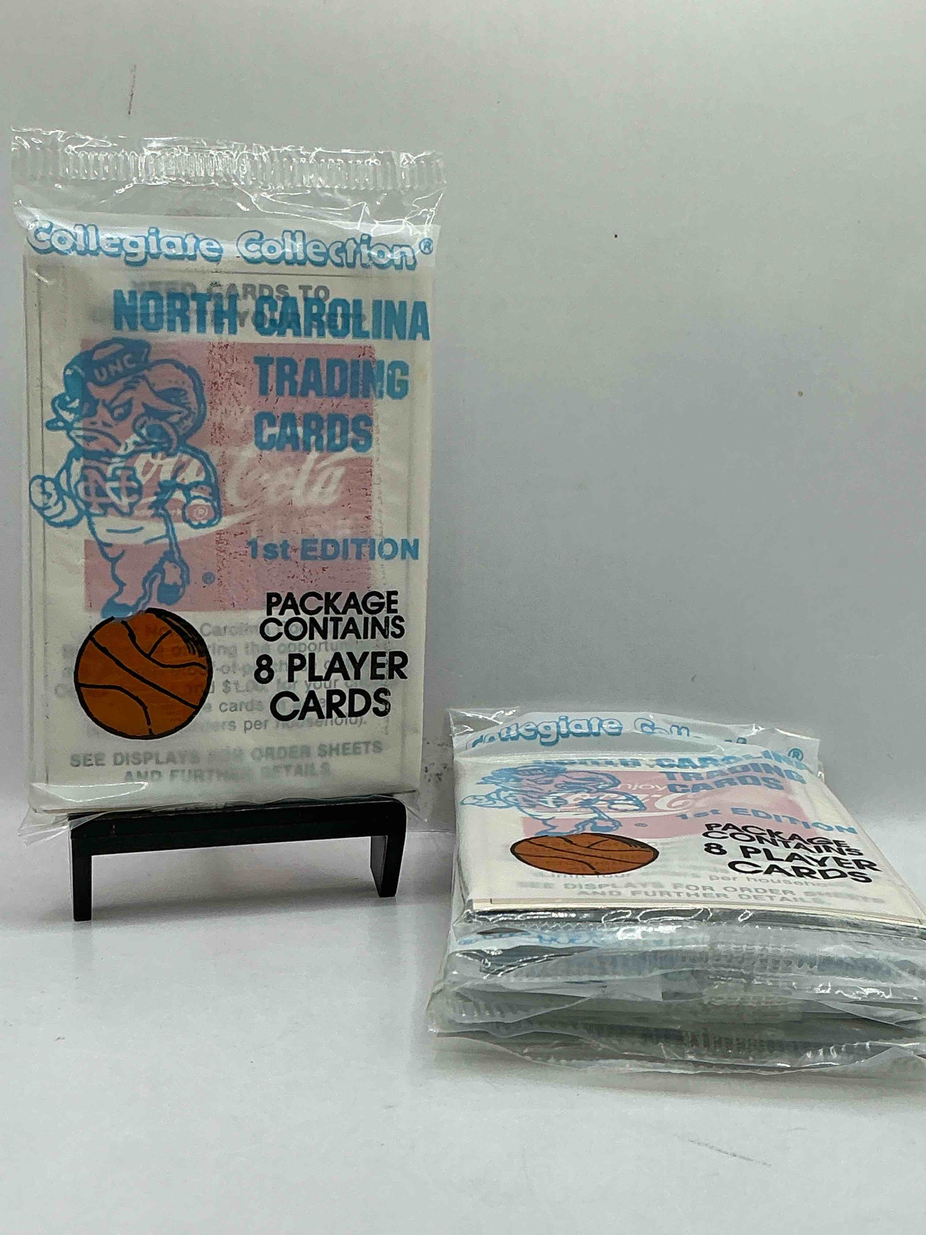michael jordan! 1989 university of north carolina trading cards 1st edition 8 cards per pack! look for the goat michael jordan cards, maybe even more than one! only one way to find out!