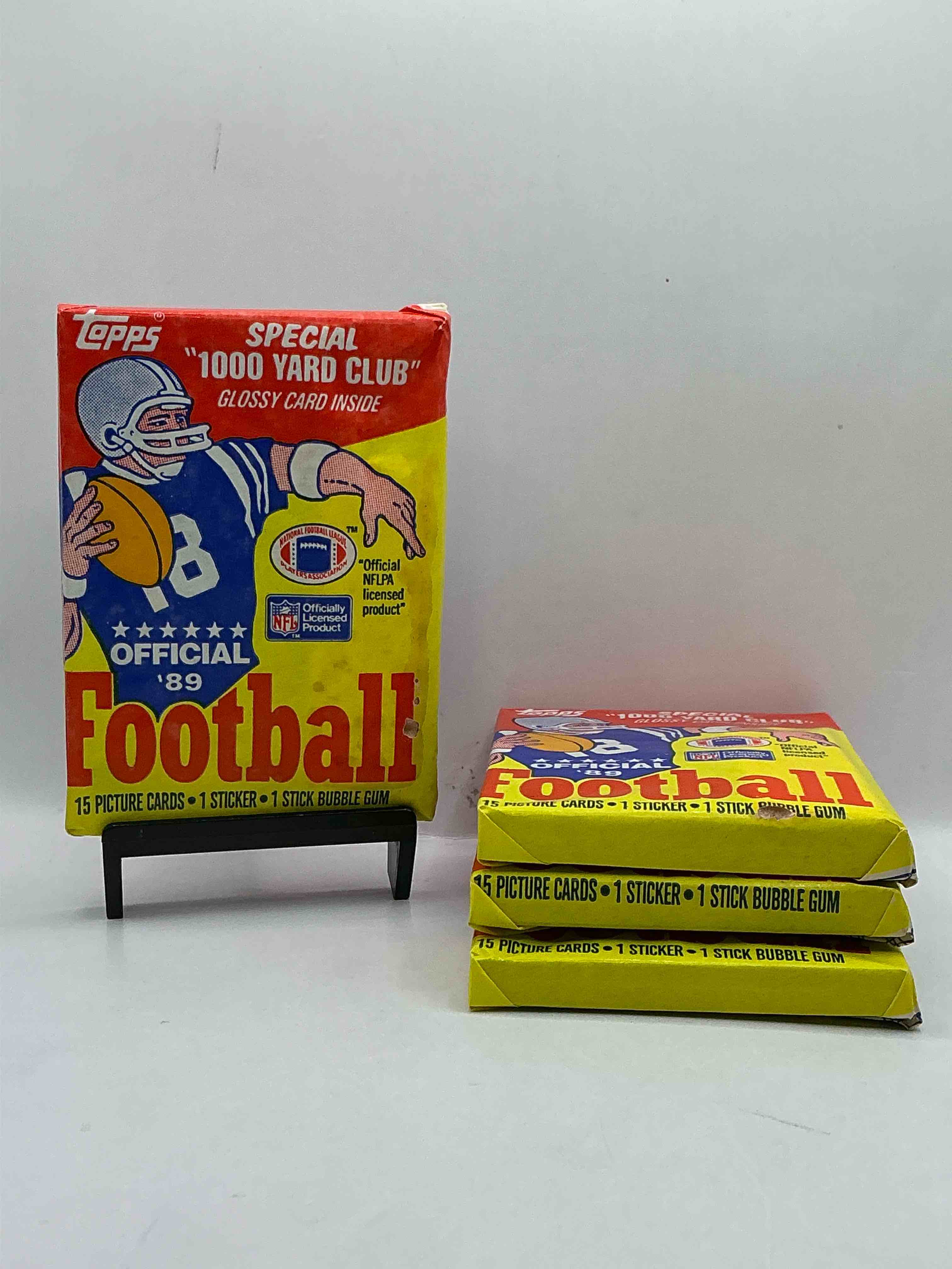 1989 topps football unopened sports card wax packs! straight from original box!search for deion sanders rookie cards! along with valuable jerry rice, bo jackson & other 80's stars!