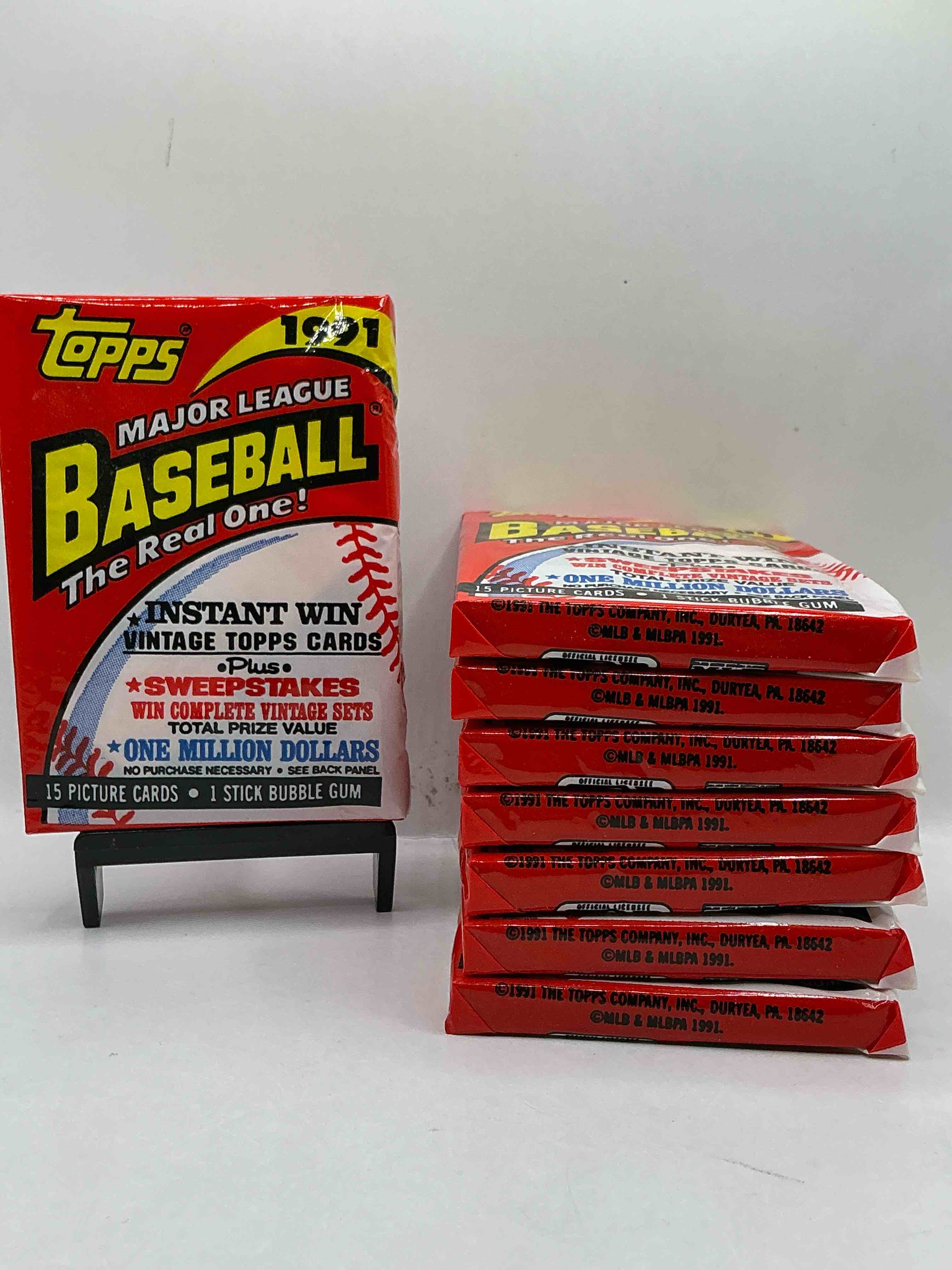 1991 topps baseball card unopened packs, straight from box! search for ken griffey jr cards, bo jackson cards & other 80s & 90s stars! perfect baseball packs!