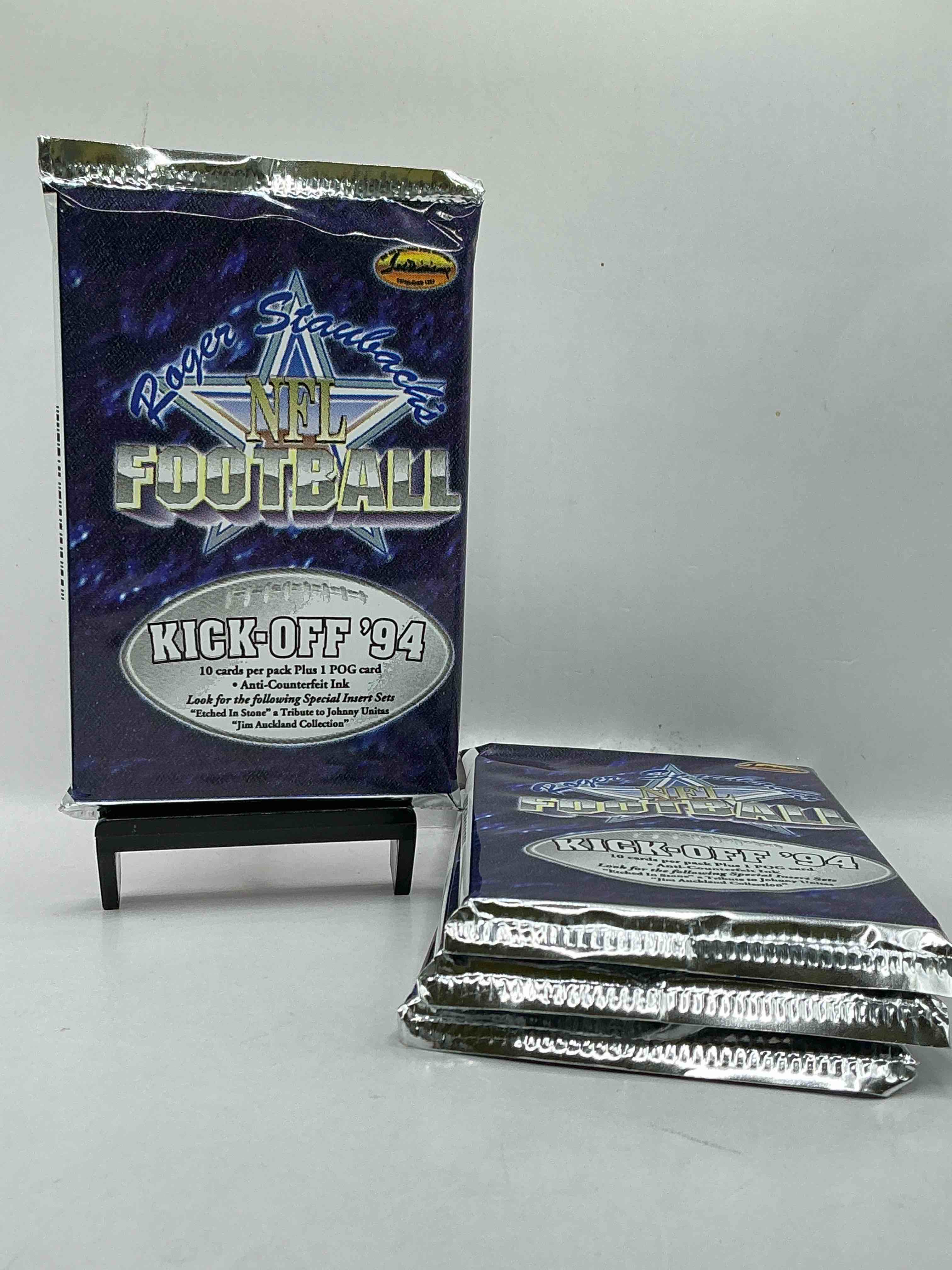 roger staubach nfl football kick-off 1994 packs, direct from box! football packs, search for legends, stars, roger staubach cards, rookies & more! football packs! wow!