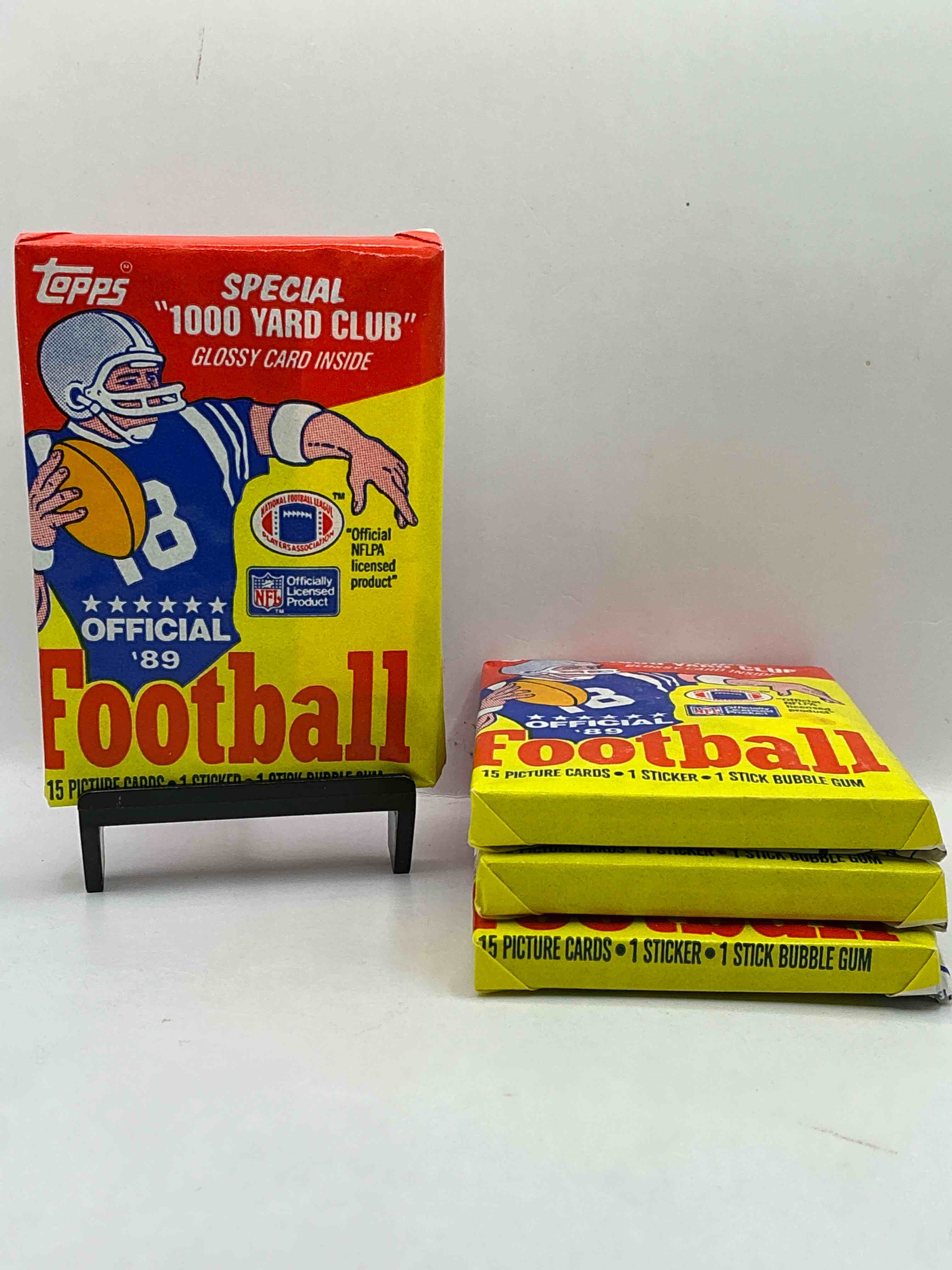 1989 topps football unopened sports card wax packs! straight from original box!search for deion sanders rookie cards! along with valuable jerry rice, bo jackson & other 80's stars!