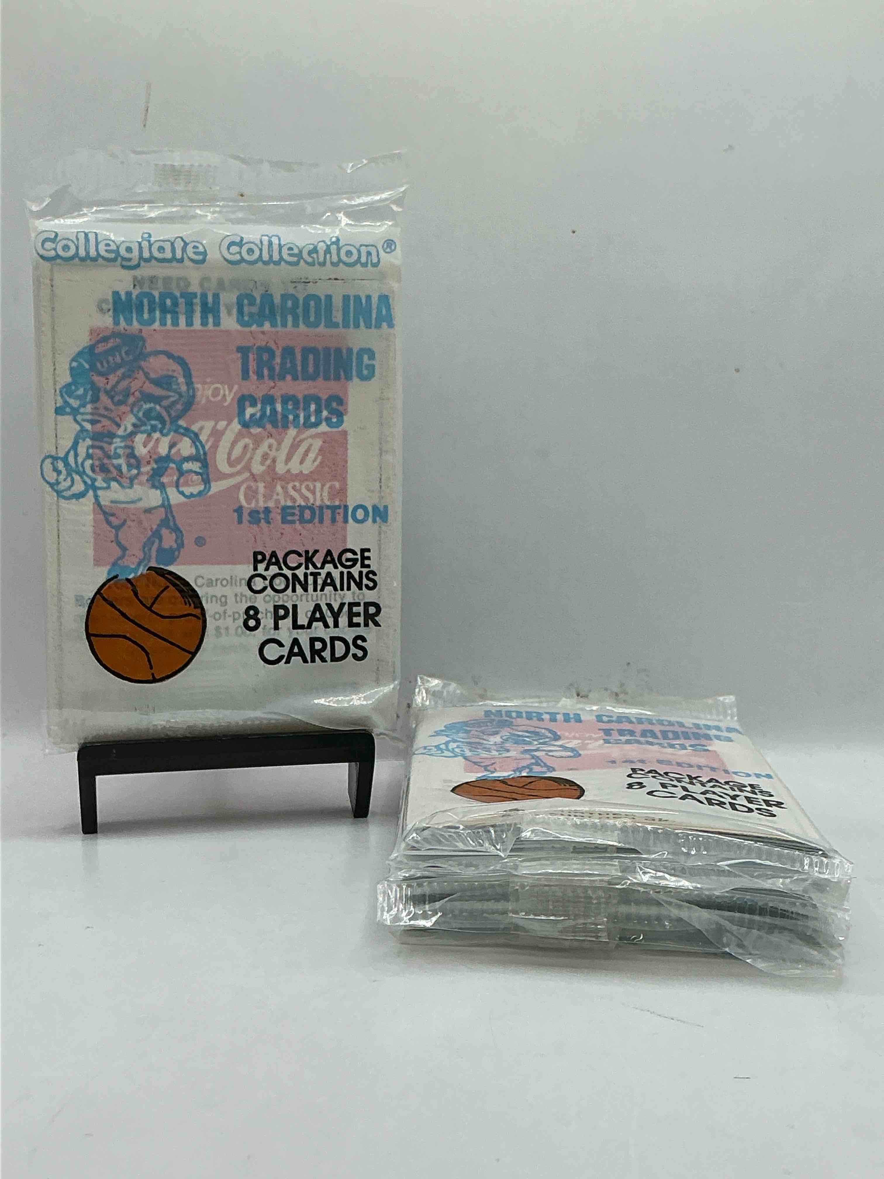 michael jordan! 1989 university of north carolina trading cards 1st edition 8 cards per pack! look for the goat michael jordan cards, maybe even more than one! only one way to find out!