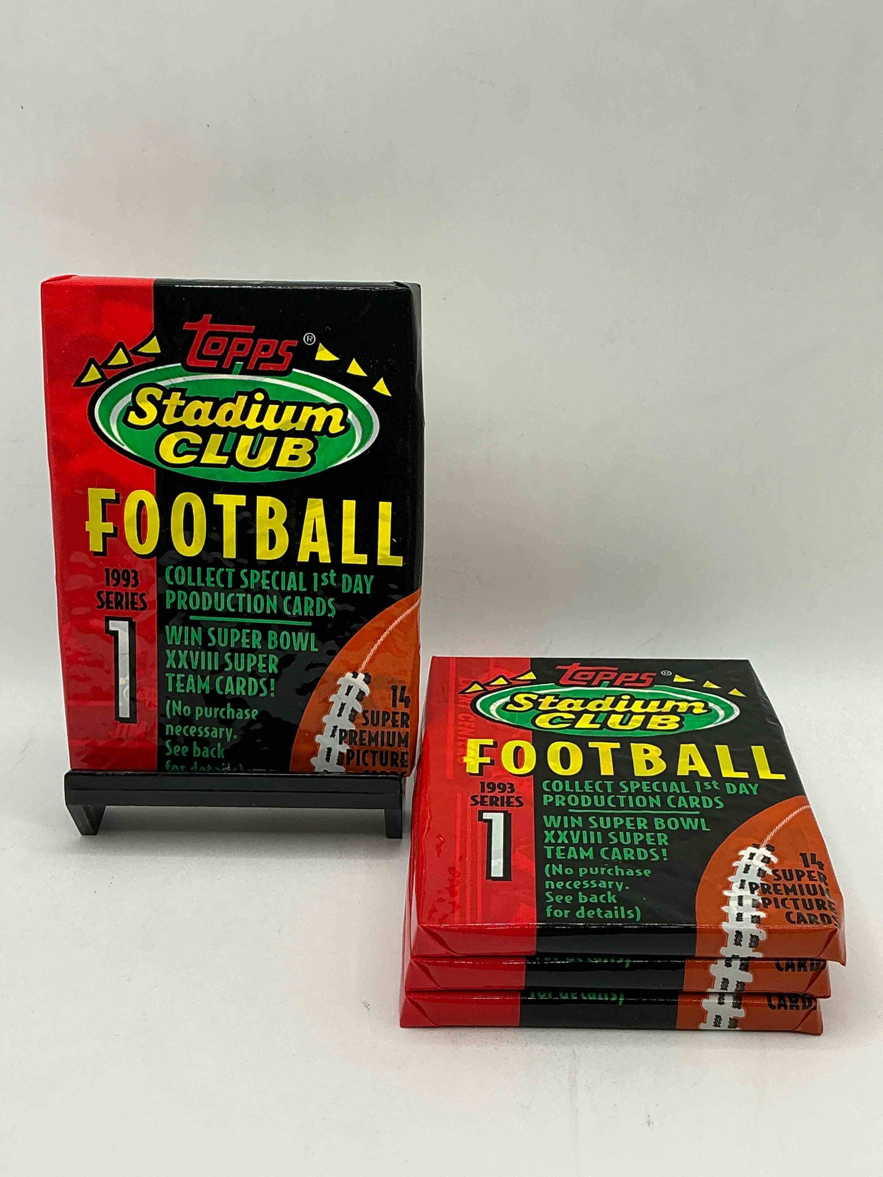 Wow! 1993 Topps Stadium Club NFL Football Sports Card Collectible Sealed Card Packs, Direct From Original Retail Case! Hard To Find! Search For Deion Sanders, Joe Montana, Jerry Rice & Tons Of Early 90's Stars! Super Rare ‘93 Topps Football Sealed Packs Come Up For Sale Rarely Anywhere... Now's The Chance!