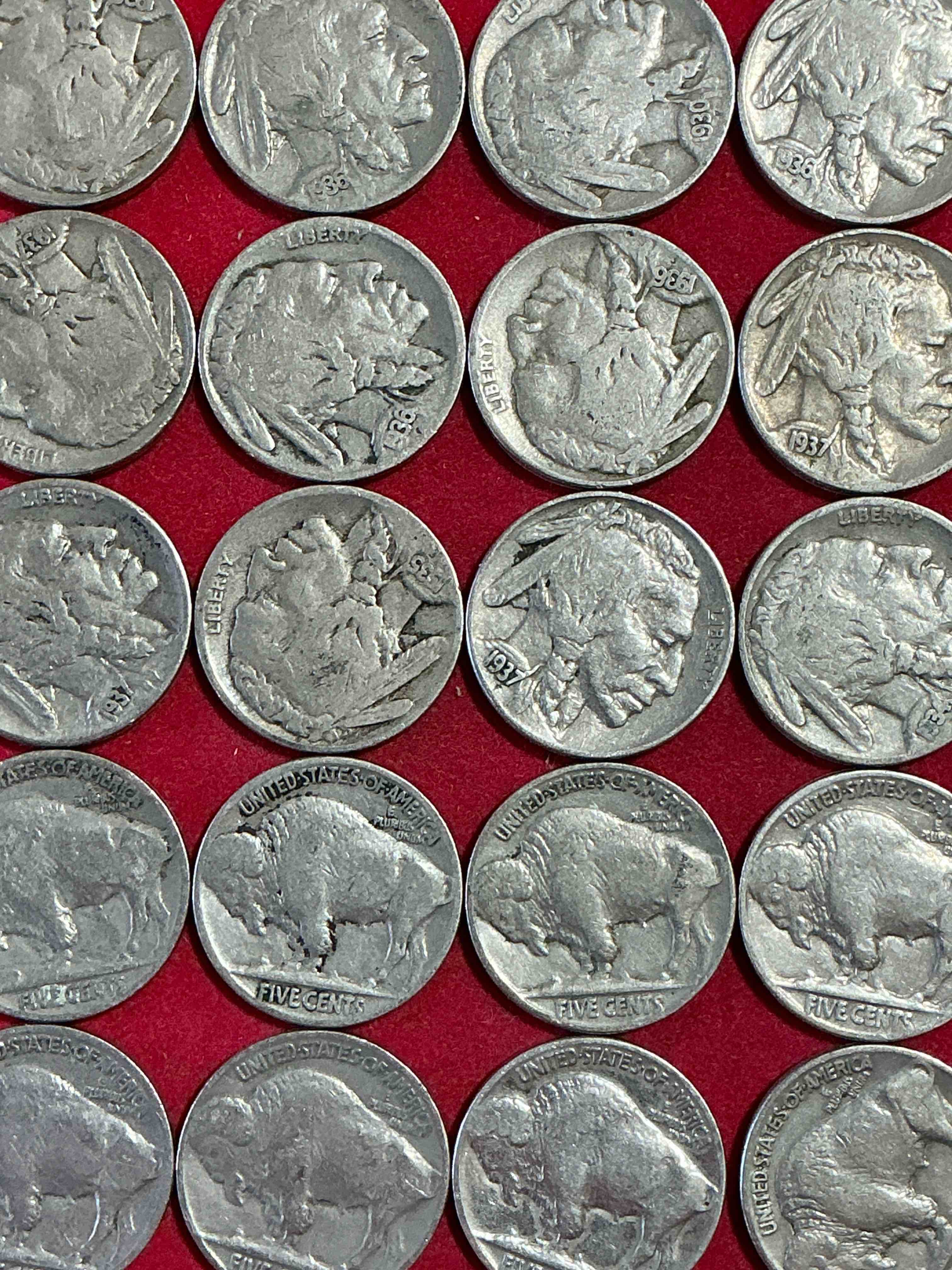 Historic Buffalo Nickels! Indian Head Buffalo Nickels Were Minted From 1913 To 1938 & Have Become A Favorite For Coin Collectors Around The World! Own Pieces Of American History With These Cool Indian Head Buffalo Nickels In Circulated Condition, Most With Visible Dates Which Is Very Rare For Buffalo Nickels!