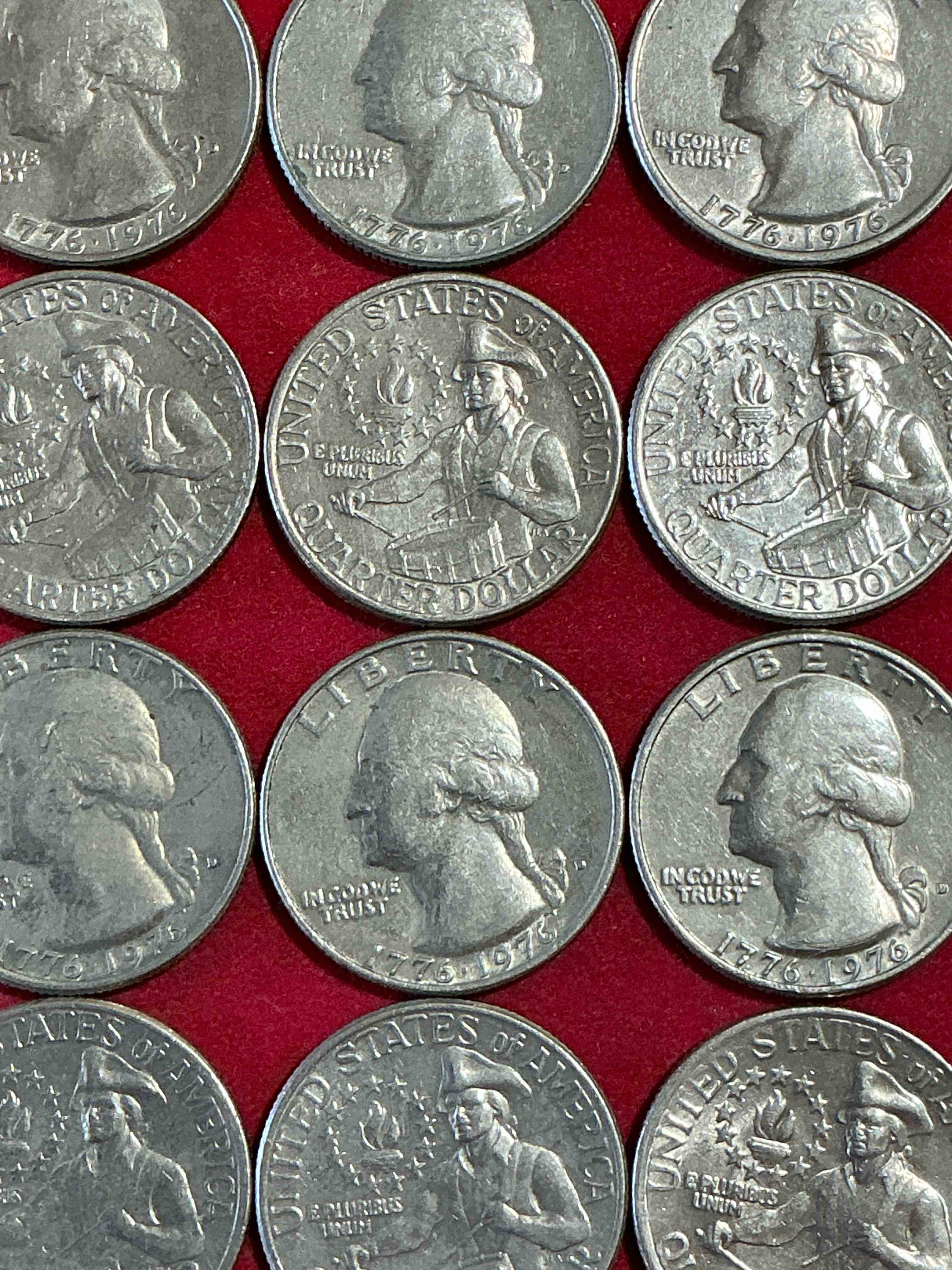 1976 Bicentennial Bliss! Quarters! In 1976 The U.S. Mint Produced Coins Celebrating The 200 Year Anniversary Of America. Up For Auction Are Awesome Examples Of Bicentennial Quarters Produced For This... The Infamous 200 Year Anniversary Edition! Highly Desirable For Collectors! Own Pieces Of History & Get Ready For America's 250 Year Anniversary Coming Soon!