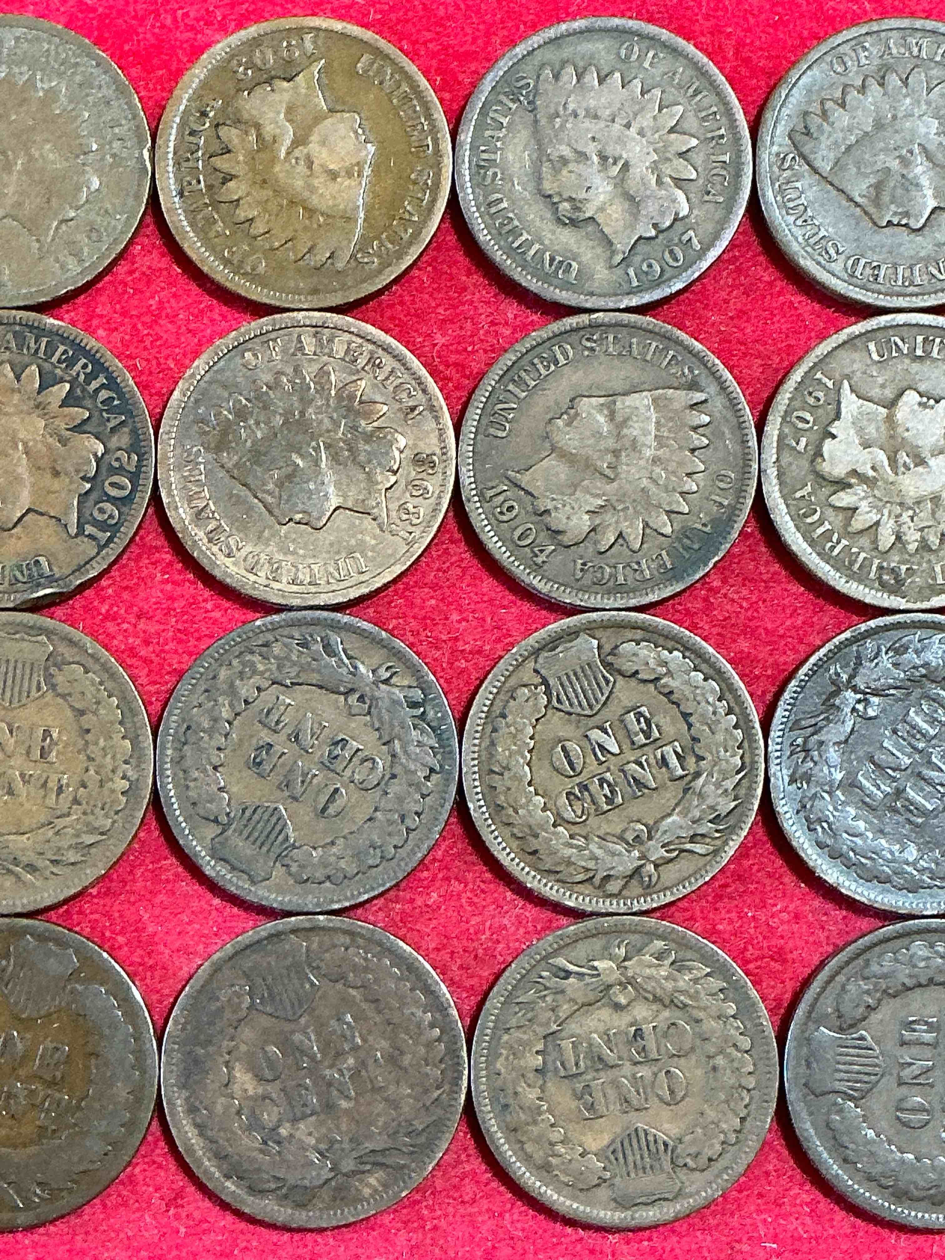 Indian Head Pennies! These Gorgeous U.S. Pennies Were Minted From 1859-1909 & Have Become Serious Collector Items! The "Indian Head" Design Is Actually A Representation Of Lady Liberty Wearing An Indian Headdress. Here Are Beautiful, Well-Kept Examples Representing Many Different Mint Years! Great For Collecting, Investing & Learning History, & Rare With Visible Dates!
