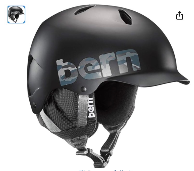 BERN, Kids Winter Bandito Snow Helmet, MIPS Black Camo Logo with Black Liner, S/M (B0752RKRW1)