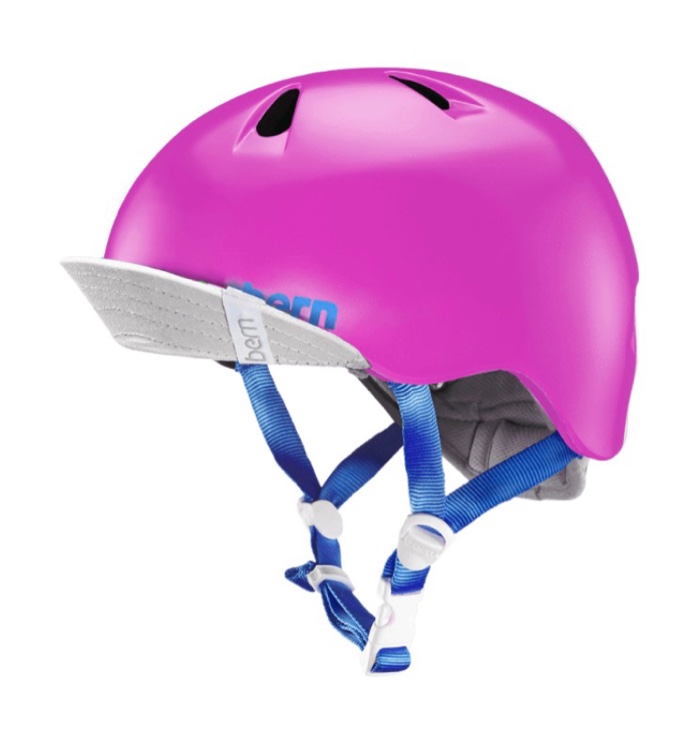 Bern Nina Summer Youth Womens Helmet & Visor Satin Hot Pink Small / Medium (color may vary ours is satin hot pink)