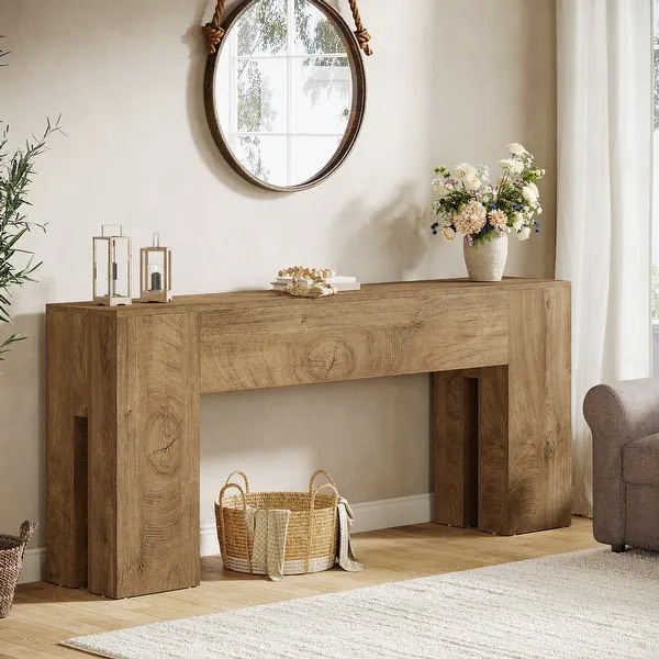 71" farmhouse console table for entryway