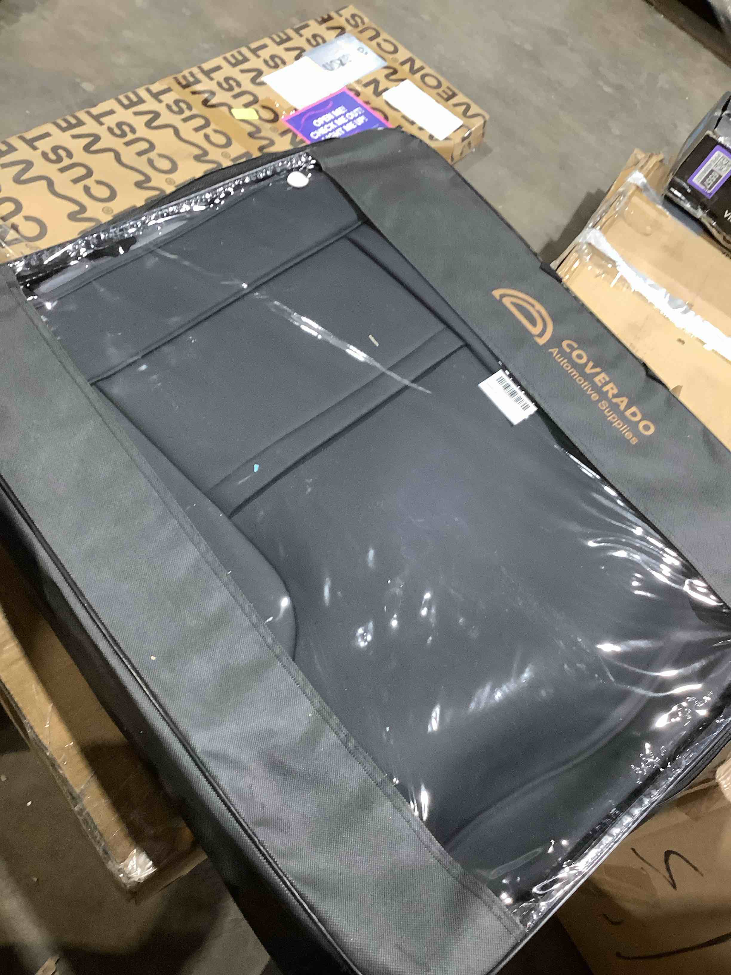 Condition photo showing New/Like New for Coverado Front Seat Covers, Waterproof Seat Covers, 2 Pack Nappa Leather Car Seat Covers, Black Seat Covers for Cars, Automotive Seat Covers Universal Car Seat Protector Fit for Most Cars Trucks