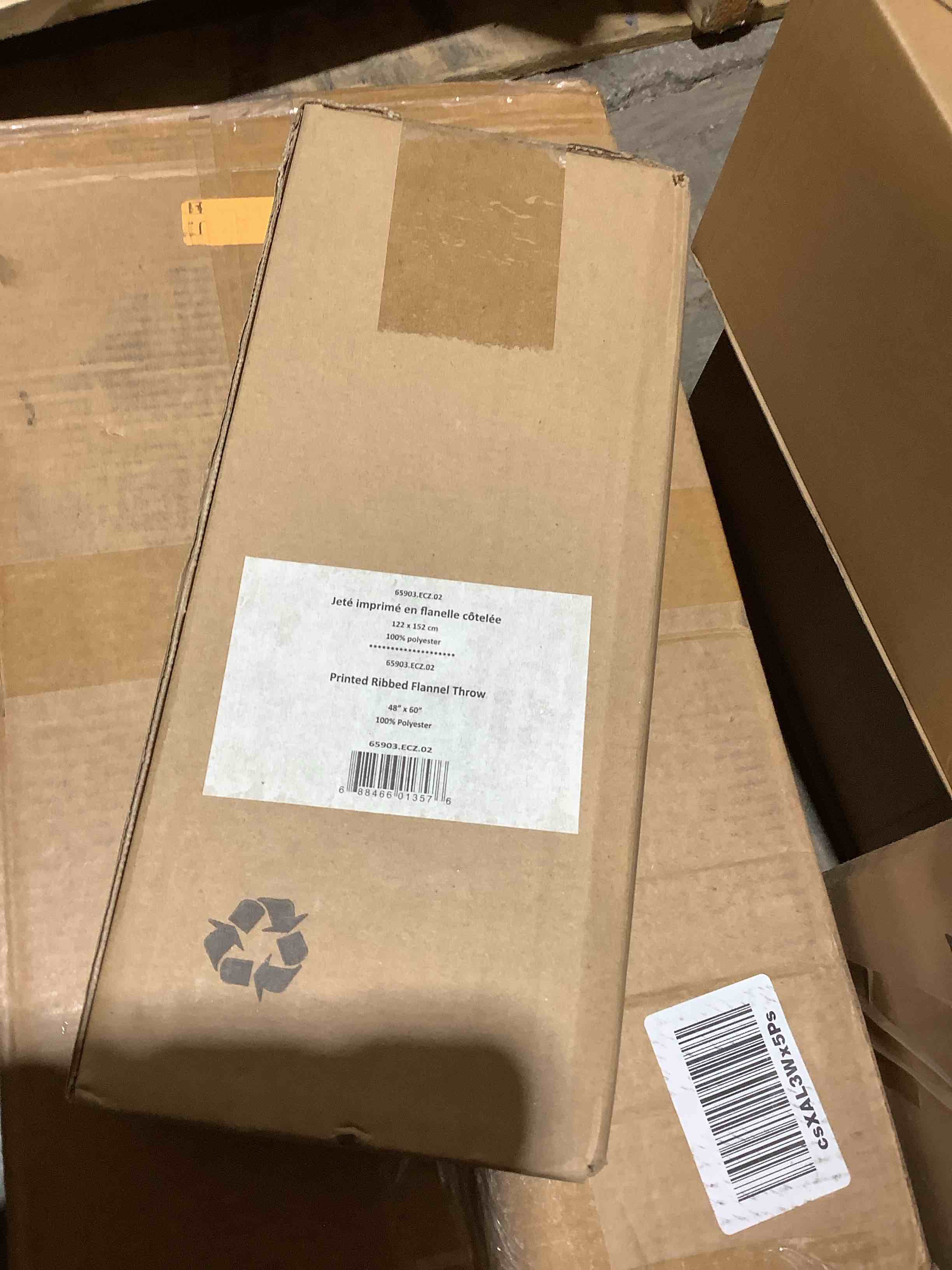 Condition photo showing Good Condition for Safdie & Co. Inc Throw Flannel Printed Ribbed Deer