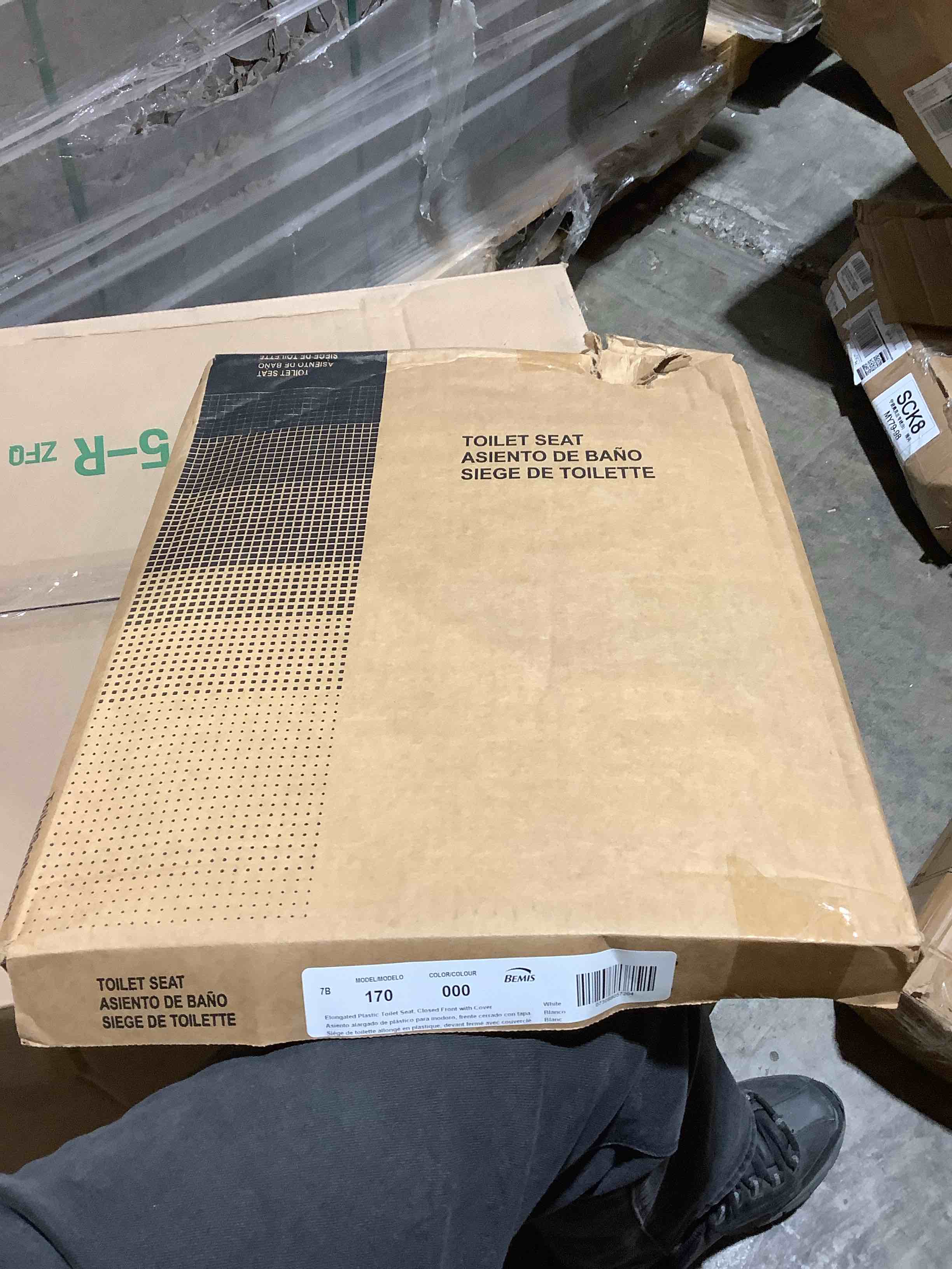 Condition photo showing Good Condition for BEMIS 170 000 Toilet Seat, ELONGATED, Plastic, White