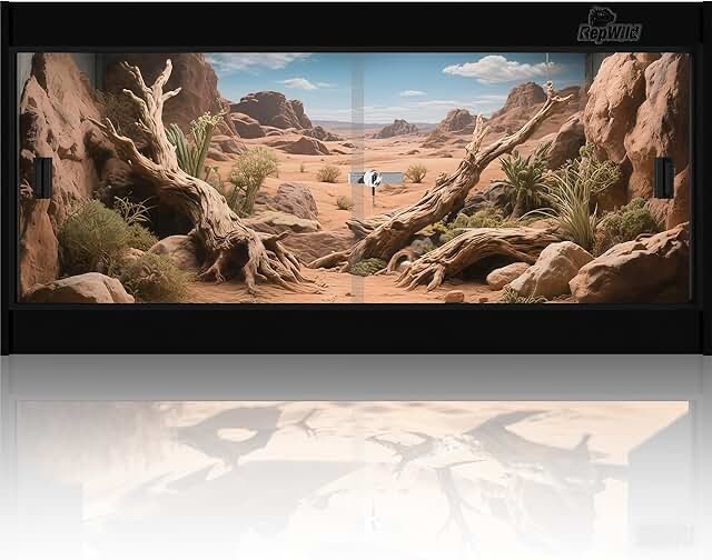 Repwild pha472236236 4x2x2 (120 Gallon) PVC Reptile Enclosure, RepWild Terrarium/Tank with Heavy-Duty Screen Top, Glass Sliding Doors & Lock for Bearded Dragons, Ball Python, Geckos, Lizards