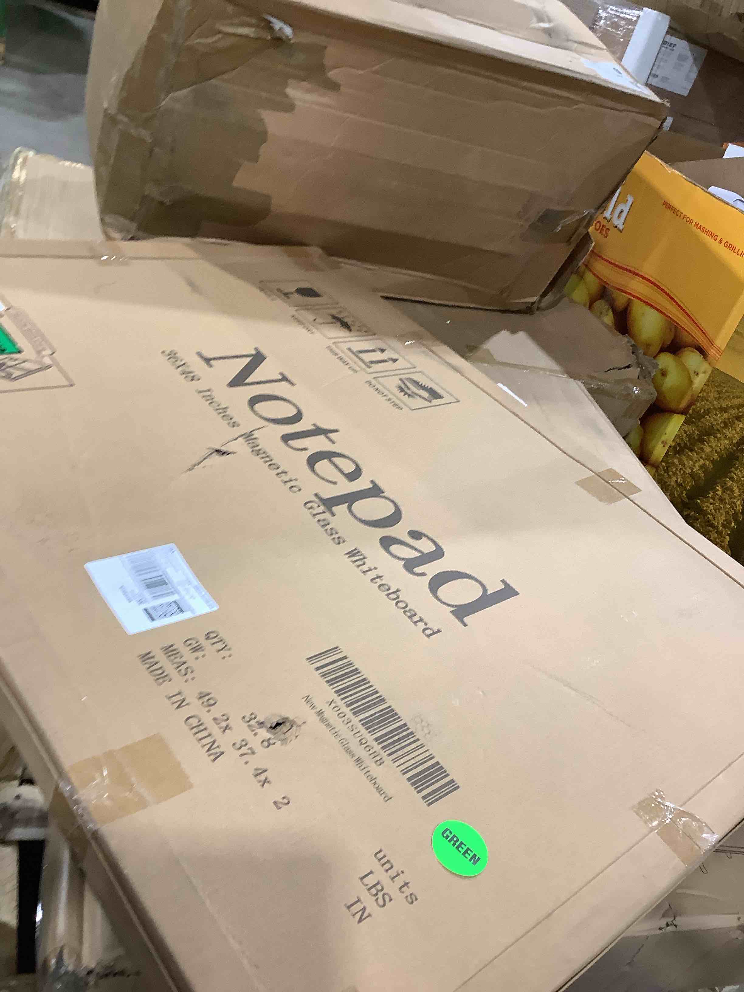 Condition photo showing As Is for Magnetic Glass Dry Erase Board - White Board 48 x 36 Inches Wall Mounted Glass Whiteboard, Large Frameless Glass White Board for Wall Office, Home & School White 48*36