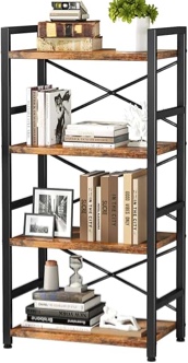 Bookcase metal and wood 4 tier 56501.00