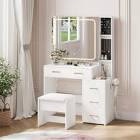 white desk vanity drawers with chair