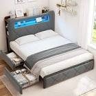 Full Size Bed Dark Gray Y-JOC-C-1604