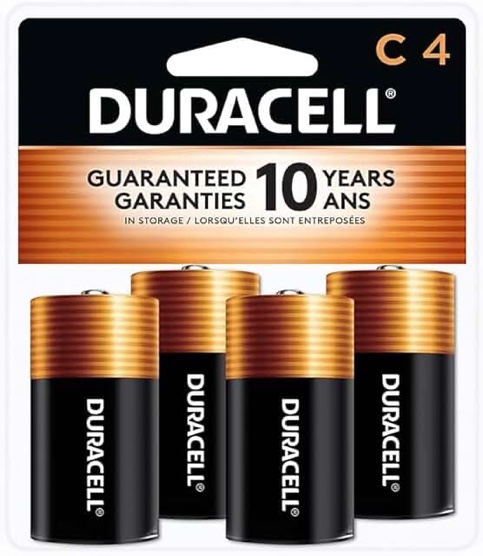 Duracell Coppertop C Batteries - 4pk Alkaline Battery: Household Use, 1.5V Output