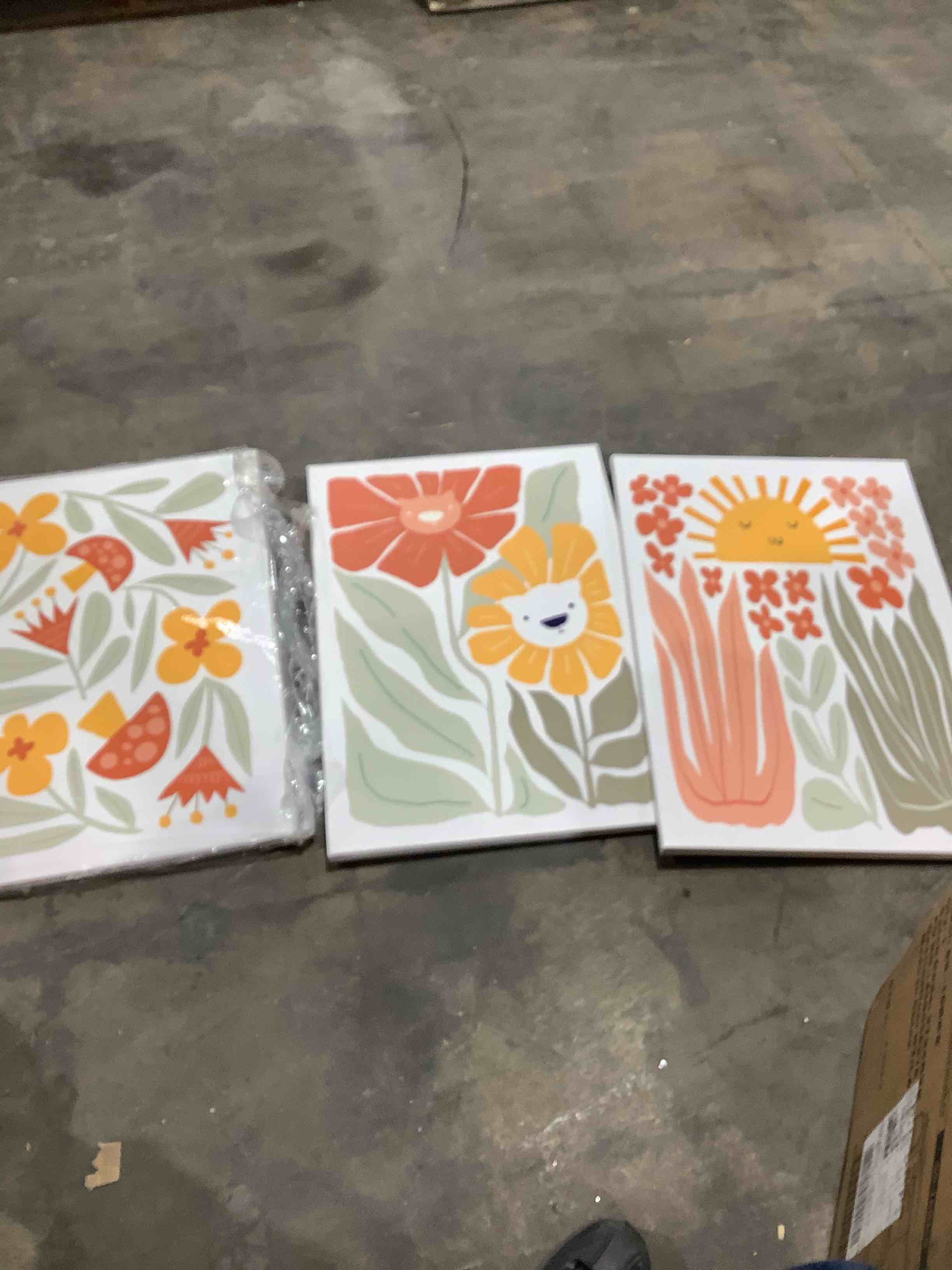 Three pieces, girl, nursery canvas picture for kids room home decoration