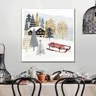 Christmas Chalet II by Victoria Borges painting, print canvas