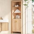 69 inch tall corner cabinet with door and adjustable shelves