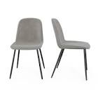 Kody Comfort, velvet dining chairs, set of two platinum