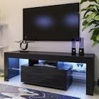 TV stand for TVs up to 55 inches large LED media console, BF – TS – 036, black 