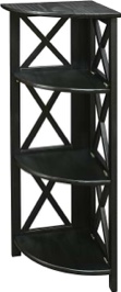 Folding four tier corner shelf, Montego style, black