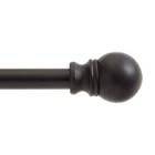 Kenney KN55928 Davenport Ball End Petite Café Decorative Window Curtain Rod, 28-48" Adjustable Length, Matte Black Finish, 1/2" Diameter Steel Tube