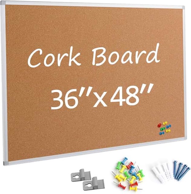 Mr. Pen 48" x 36" cork bulletin board