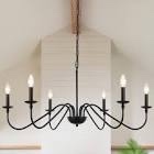 Buckhurst farmhouse chandelier ceiling light six lights candle, modern