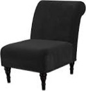 Armless velvet chair, slip, cover, removable, and wash black 