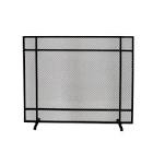 Erick iron fireplace screen black