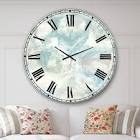 pale blue shade iii coastal wall clock