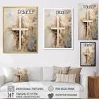 Beige Christianity cross of Jesus, wall art set