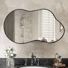 St Daubourg aluminum, black Irregular Asymmetrical wall mirror, modern metal