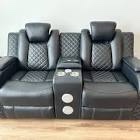 Lamica 73.2 inch breathable, leather dual motor power reclining loveseat